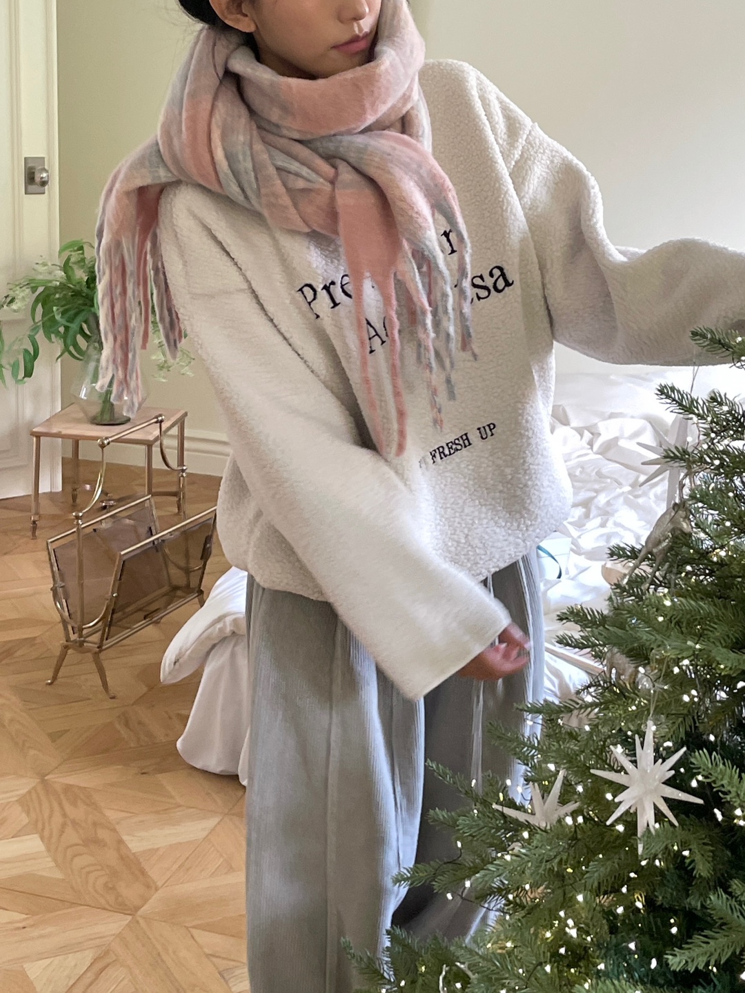 配色チェックマフラー | 詳細画像9