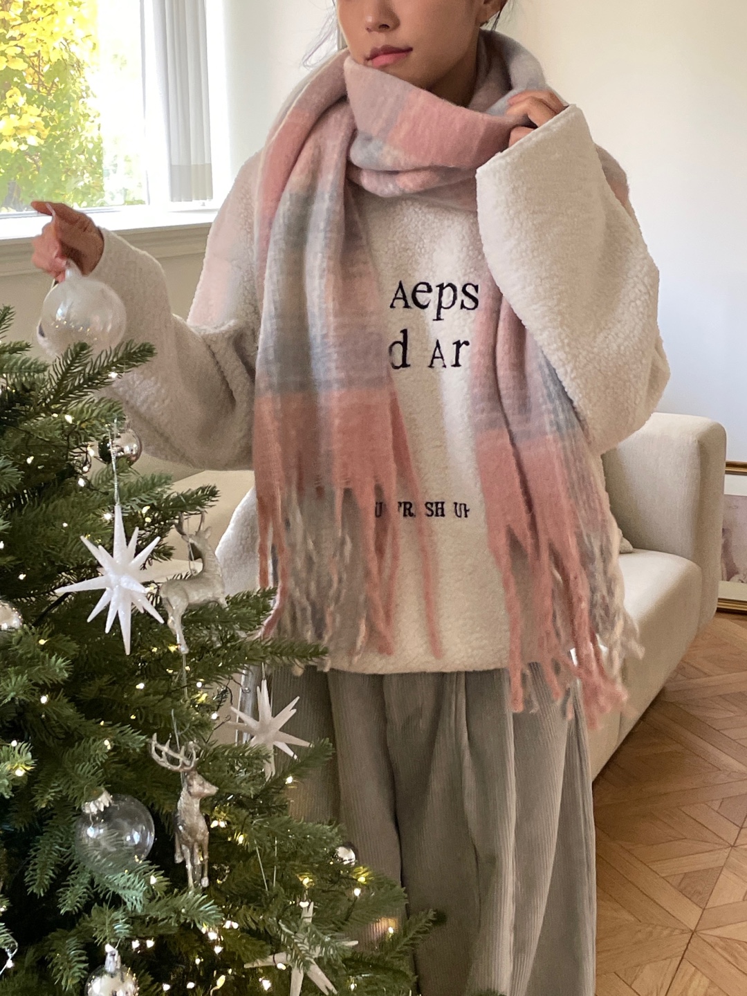 配色チェックマフラー | 詳細画像10