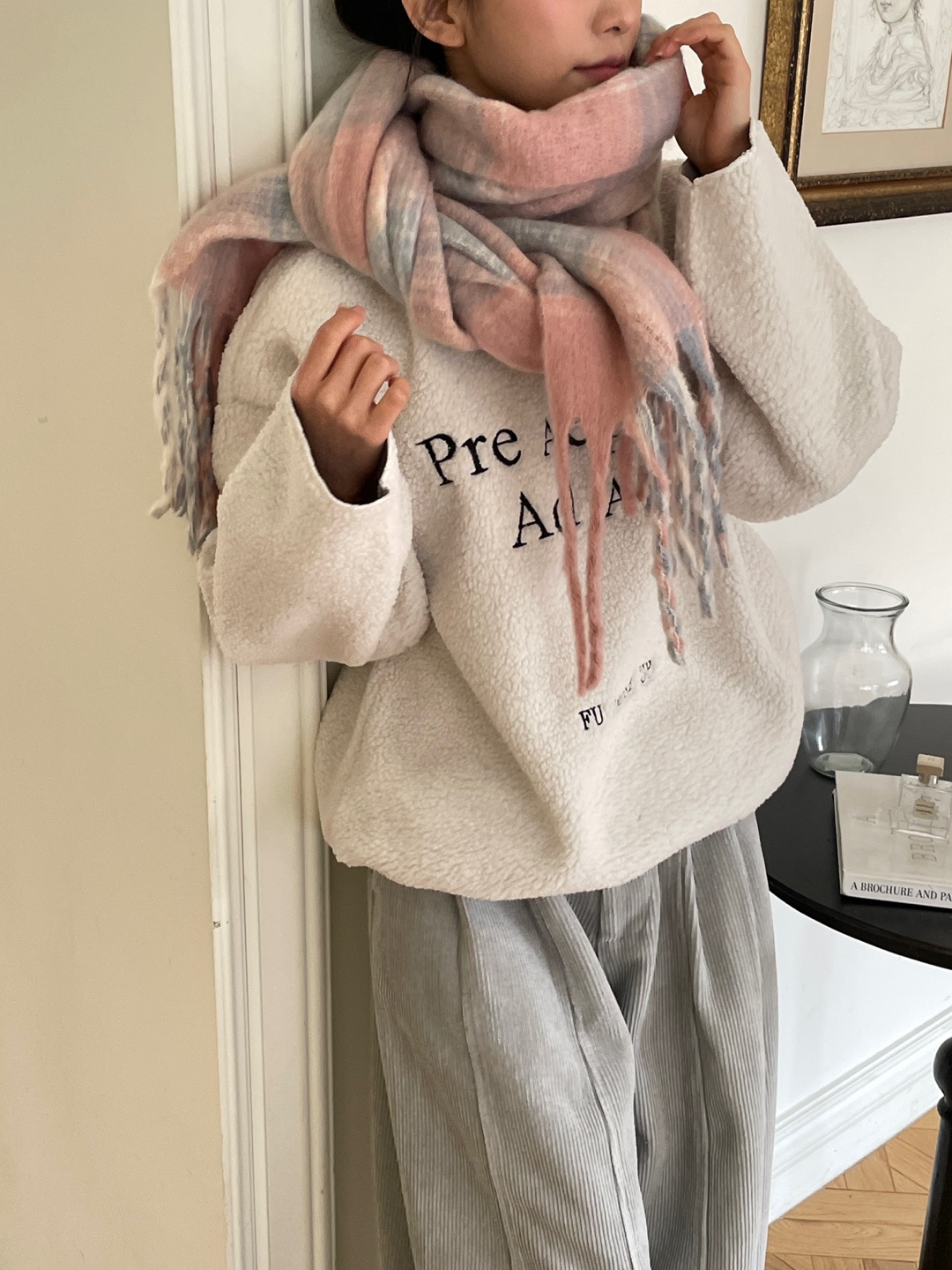 配色チェックマフラー | 詳細画像8