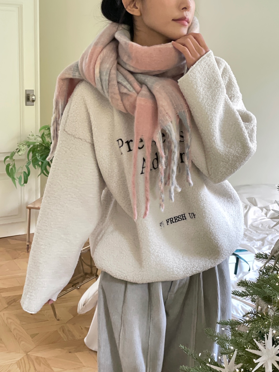 配色チェックマフラー | 詳細画像2