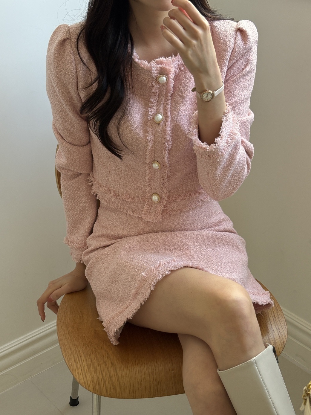 ツイードジップアップスリムミニスカート | 詳細画像3