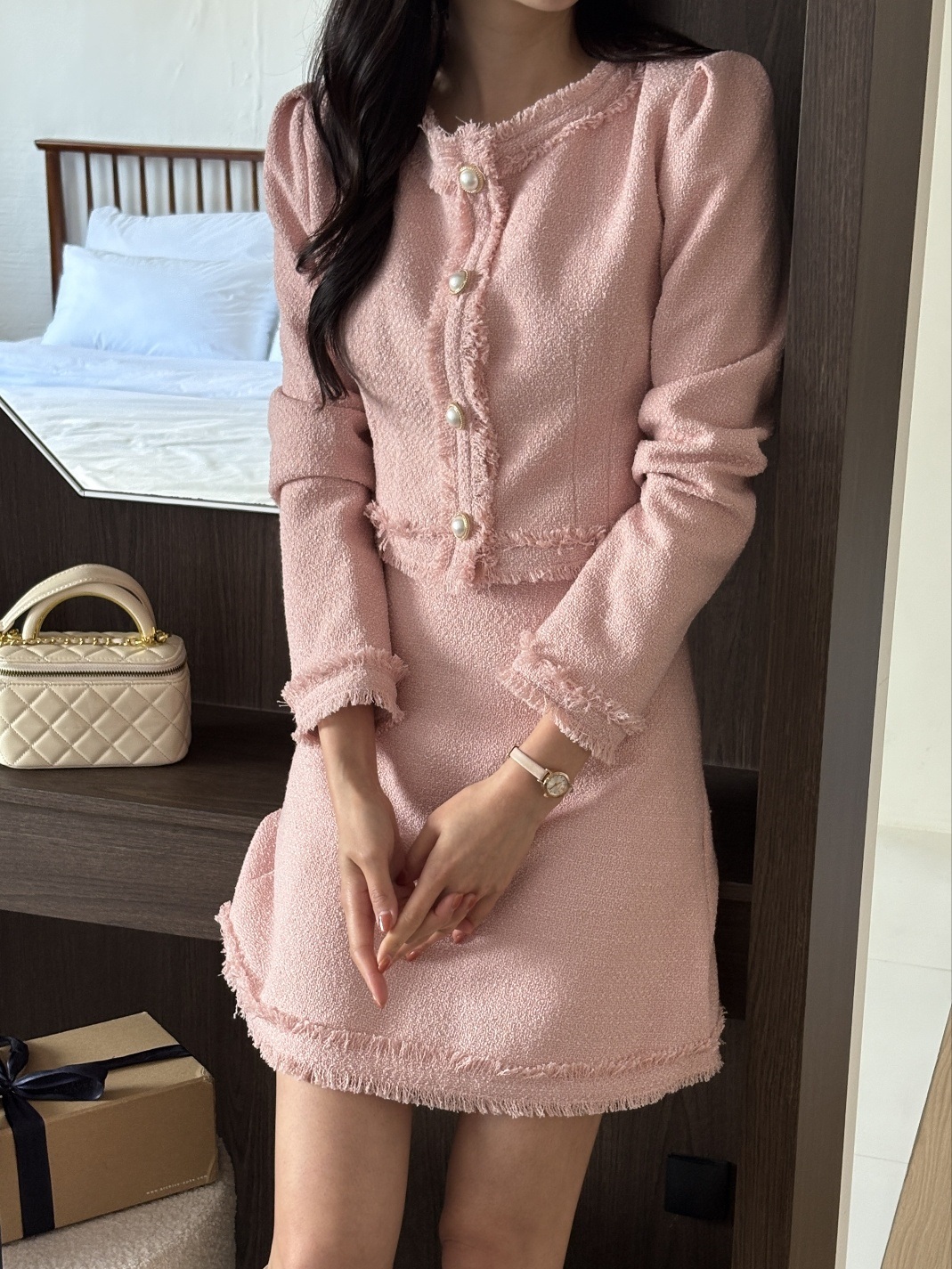 ツイードジップアップスリムミニスカート | 詳細画像8