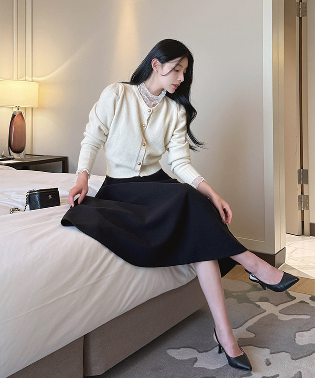 値下げ‼️Christian Dior40 黒 フレアロングスカート ルイルエブティック RUIRUE BOUTIQUE ストレッチ ｜ 選べるシルエット