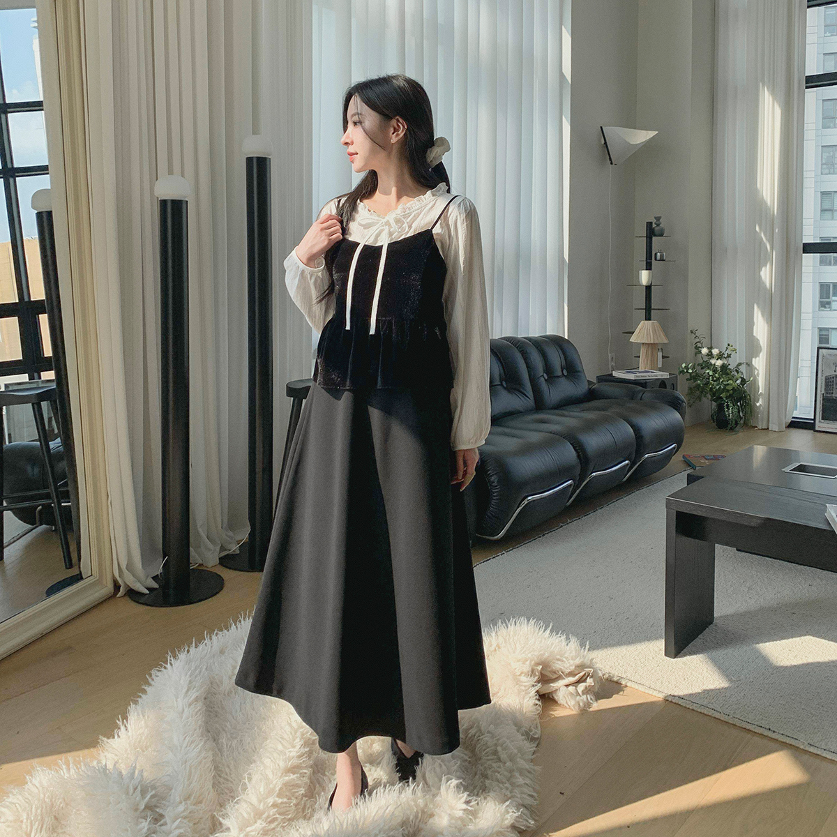 ウエストゴムロングフレアスカート | レディースファッション通販 - DHOLIC