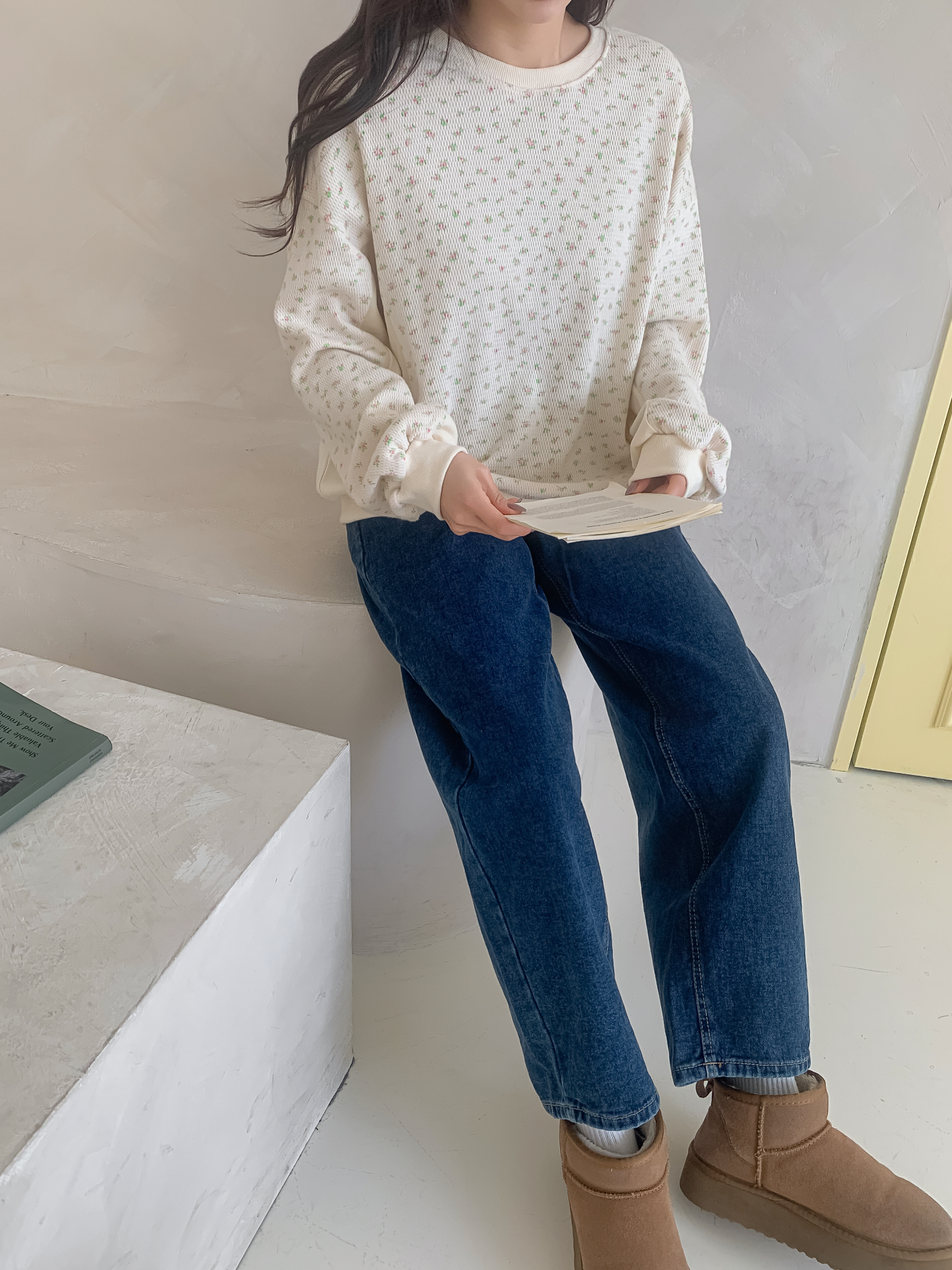 ラウンドネック小花柄スウェット | 詳細画像10