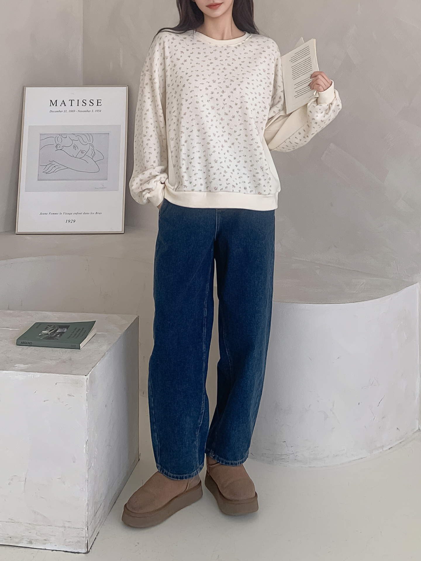 ラウンドネック小花柄スウェット | 詳細画像14