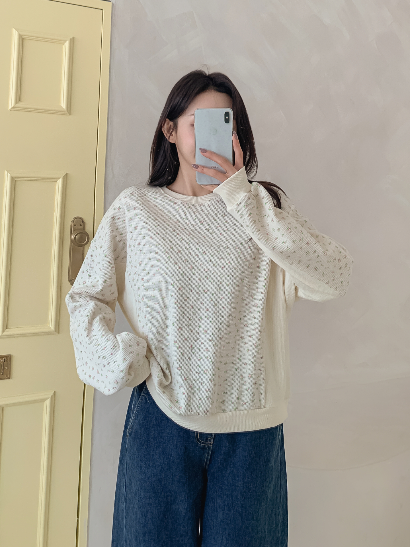 ラウンドネック小花柄スウェット | 詳細画像15