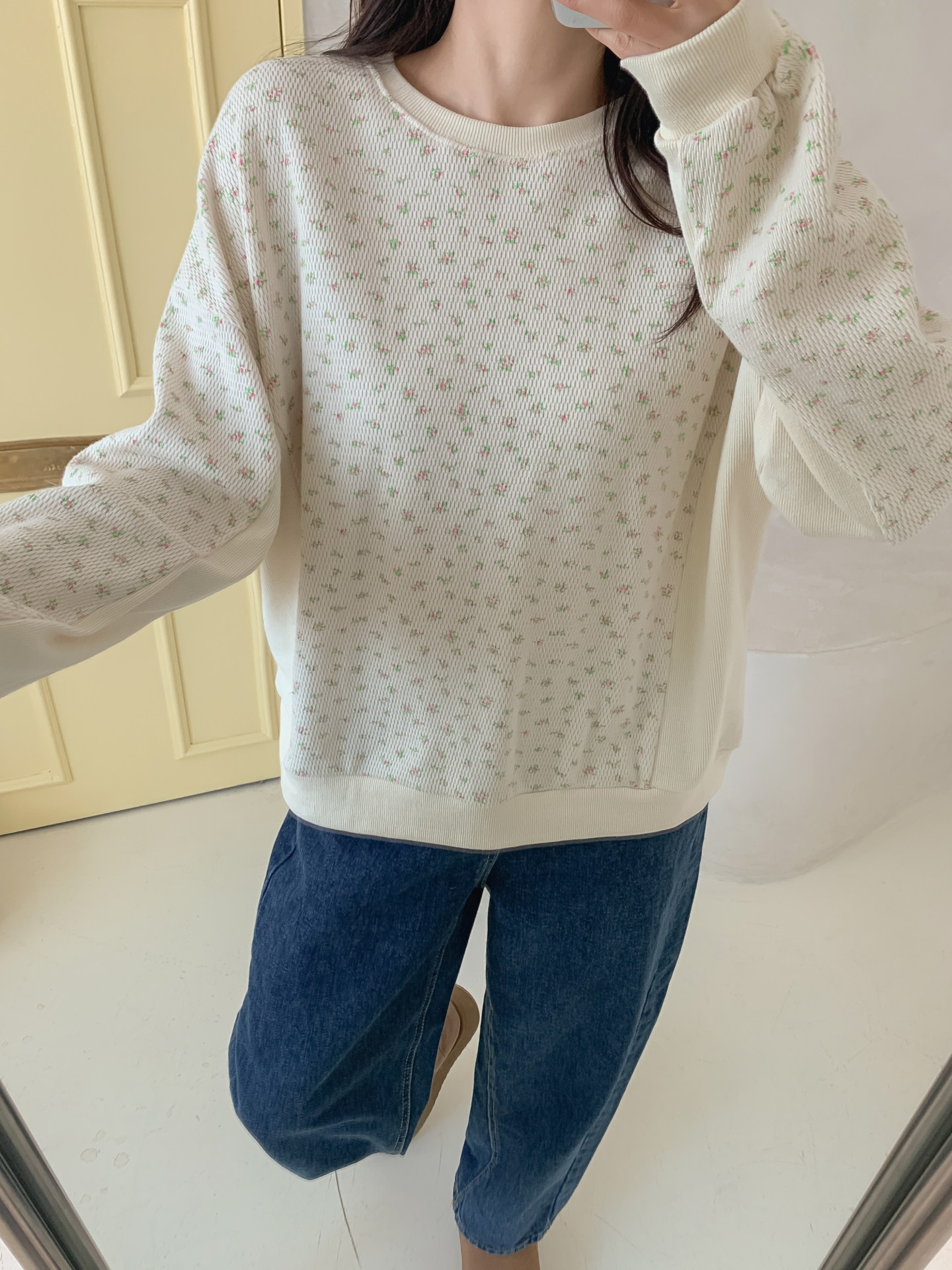 ラウンドネック小花柄スウェット | 詳細画像16