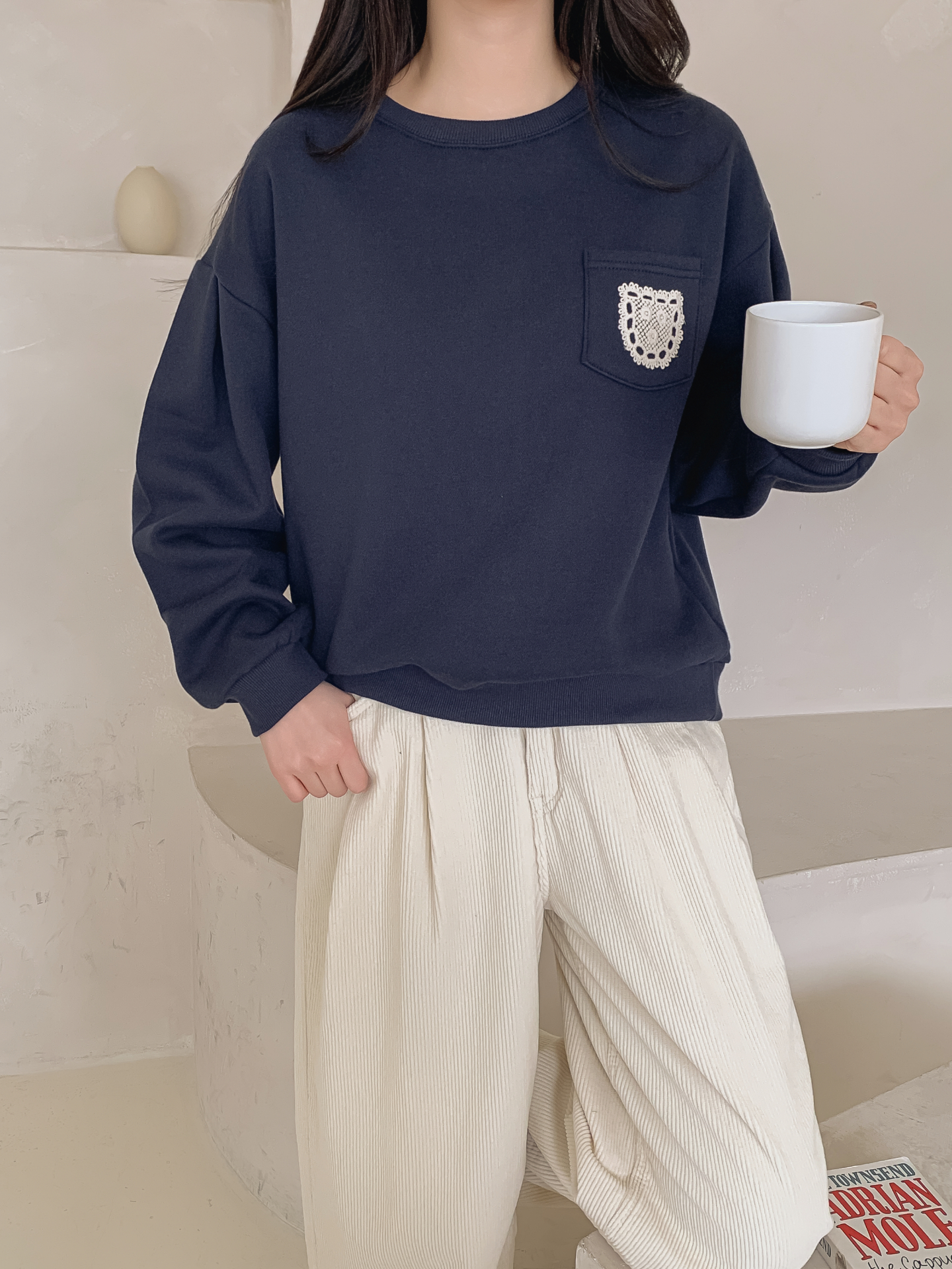 裏起毛ラウンドネックポケット刺繍スウェット | 詳細画像8