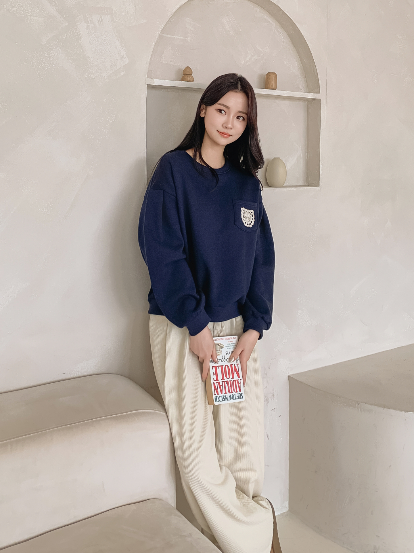 裏起毛ラウンドネックポケット刺繍スウェット | 詳細画像9