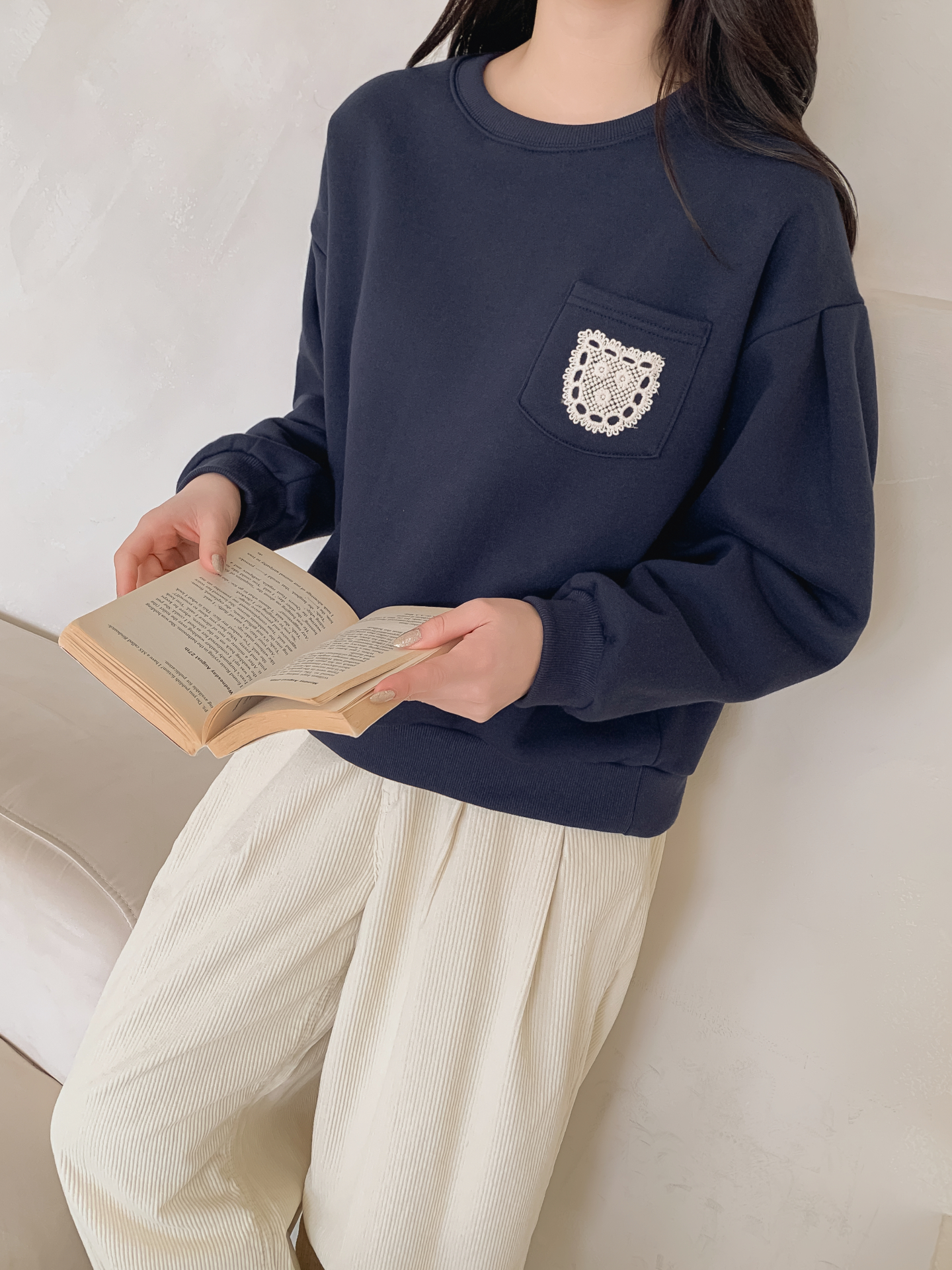 裏起毛ラウンドネックポケット刺繍スウェット | 詳細画像10