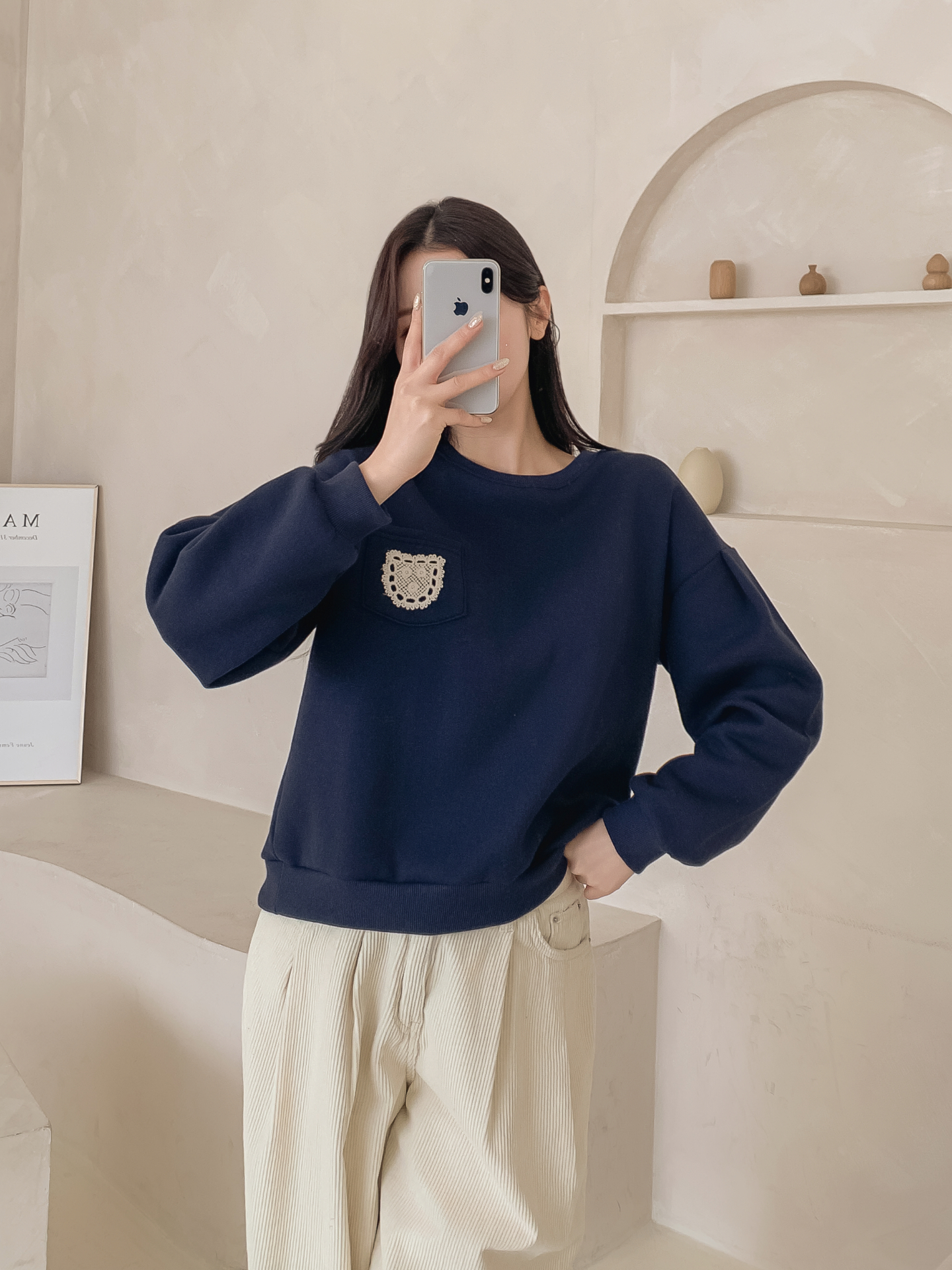 裏起毛ラウンドネックポケット刺繍スウェット | 詳細画像14