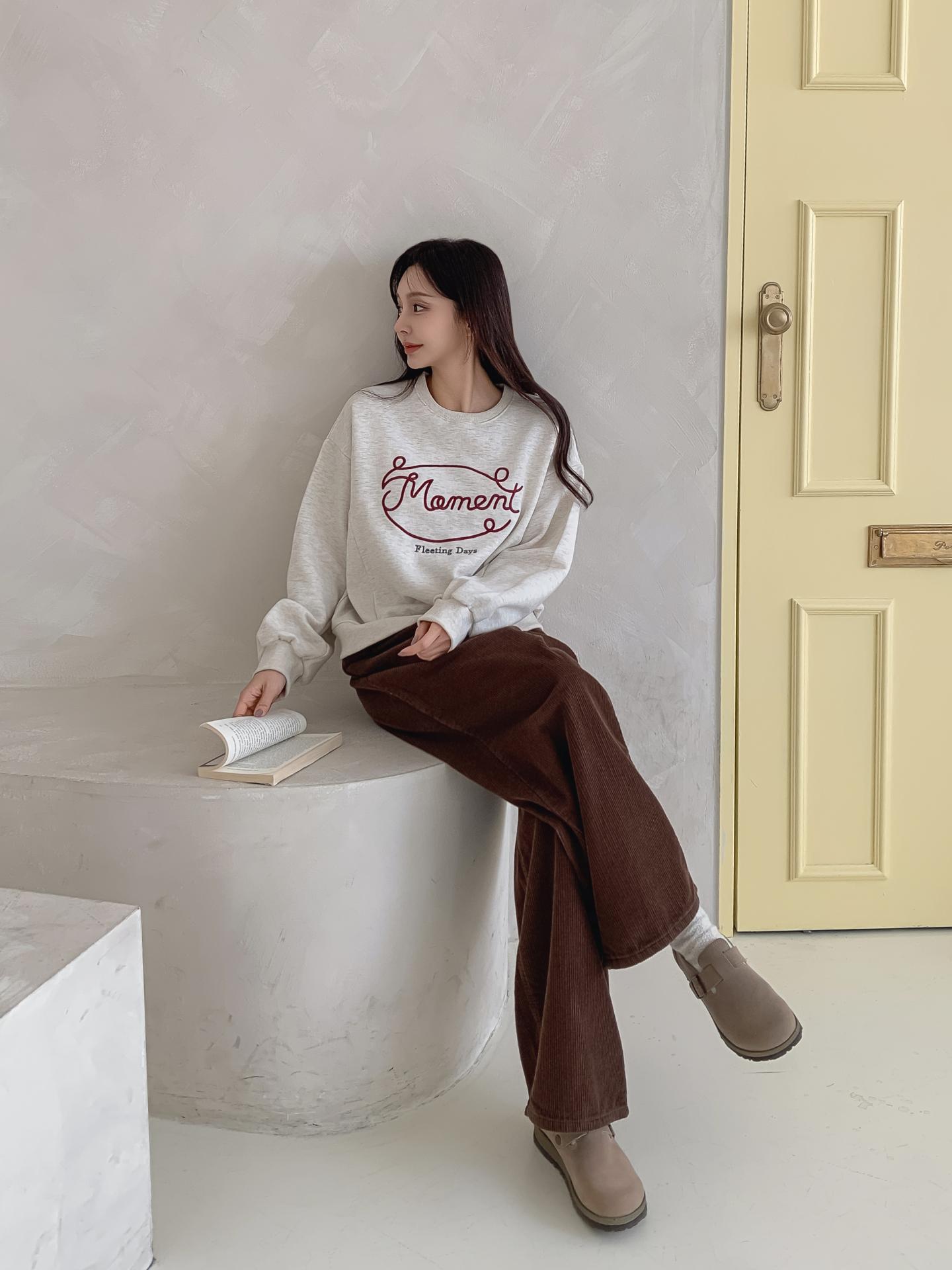 裏起毛ラウンドネックレタリング刺繍スウェット | 詳細画像28