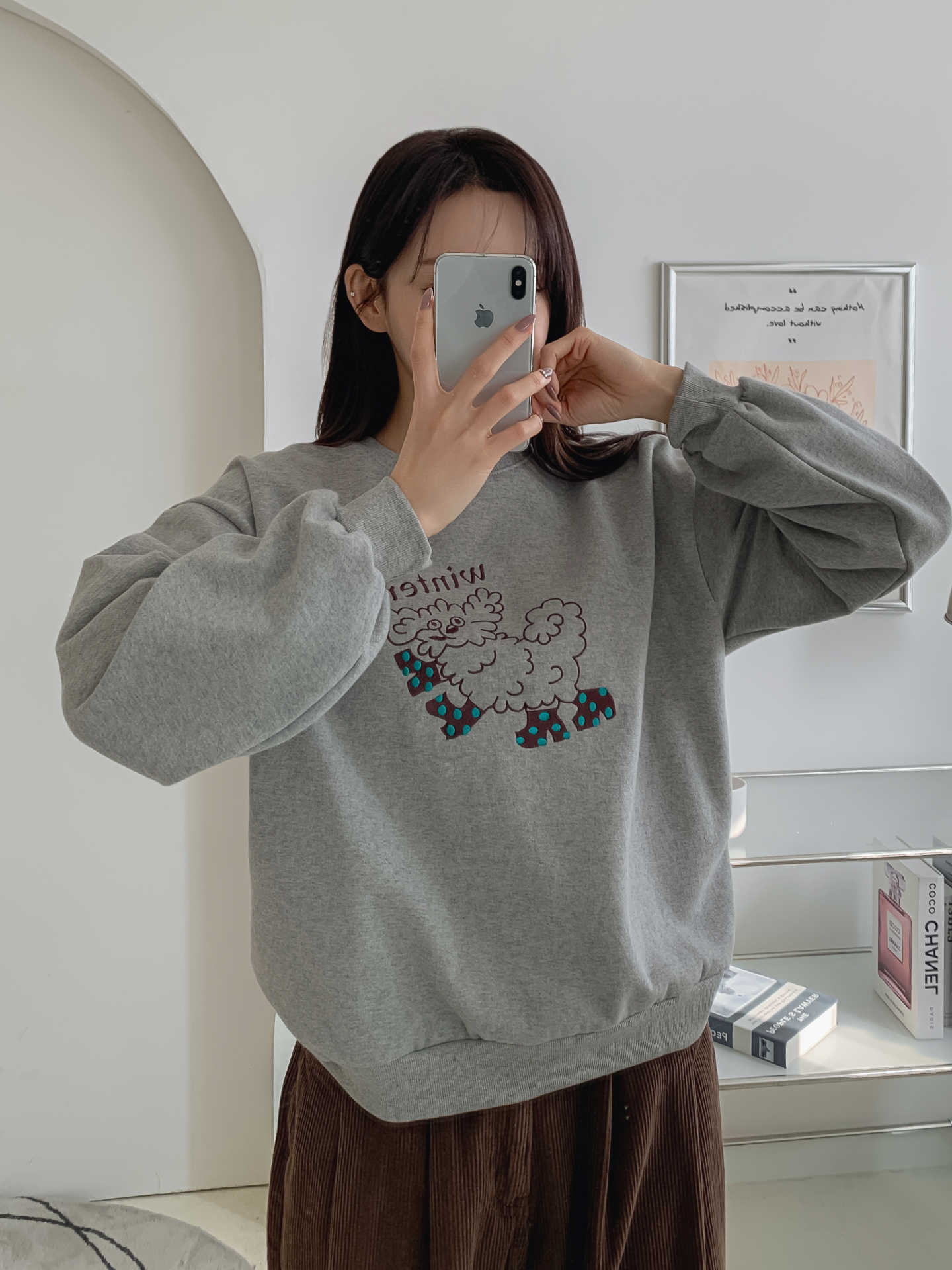 裏起毛ラウンドネック刺繍スウェット | 詳細画像4