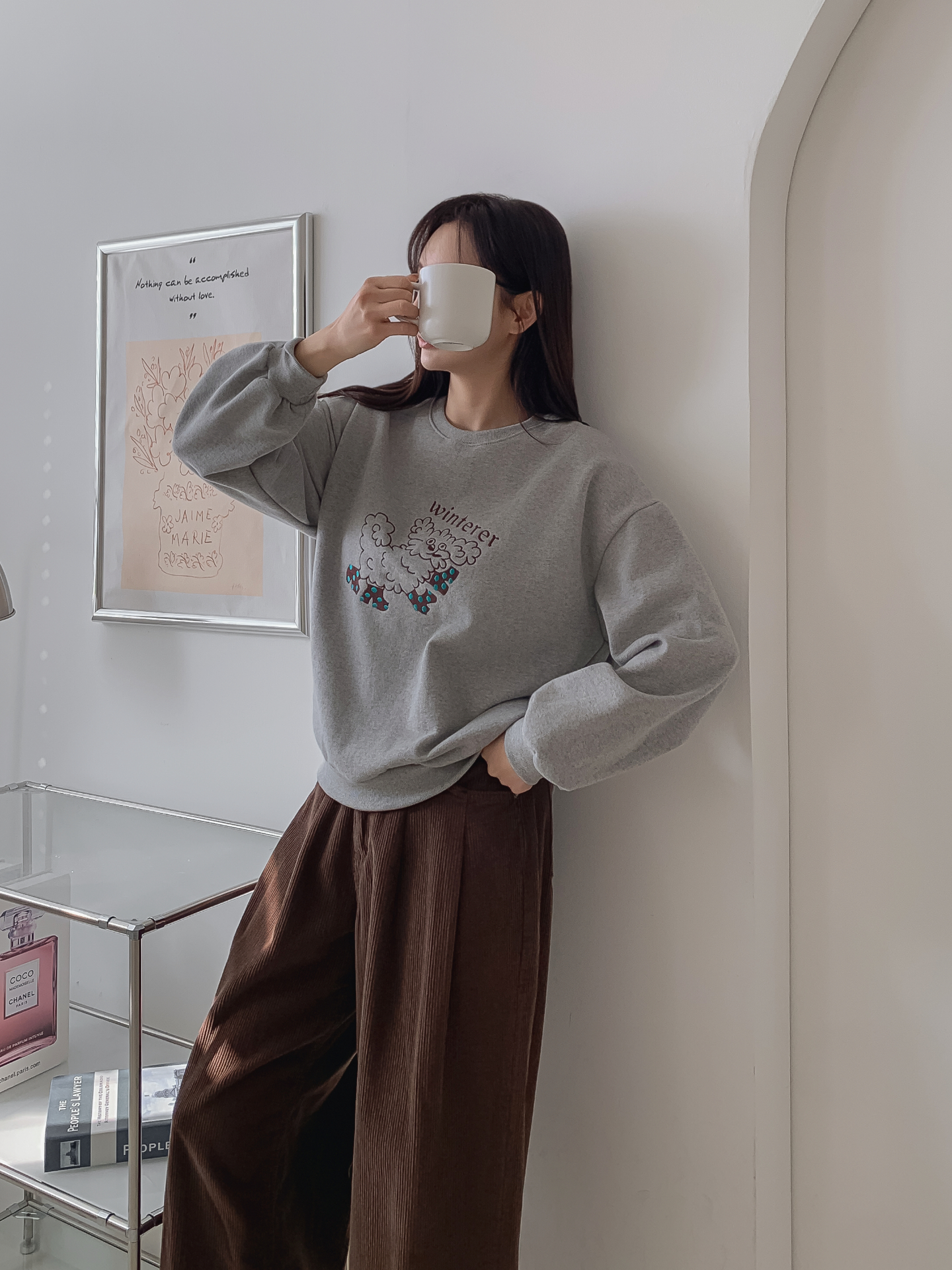 裏起毛ラウンドネック刺繍スウェット | 詳細画像9