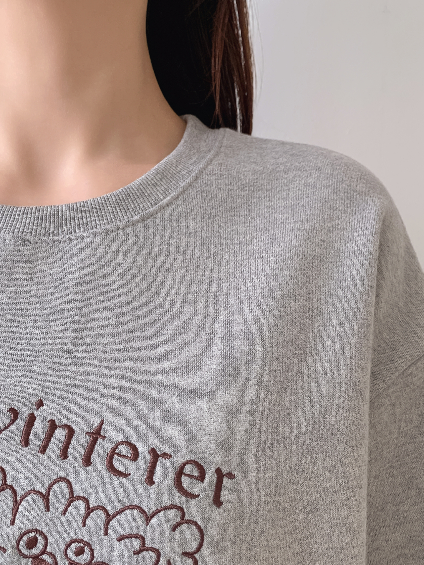 裏起毛ラウンドネック刺繍スウェット | 詳細画像11