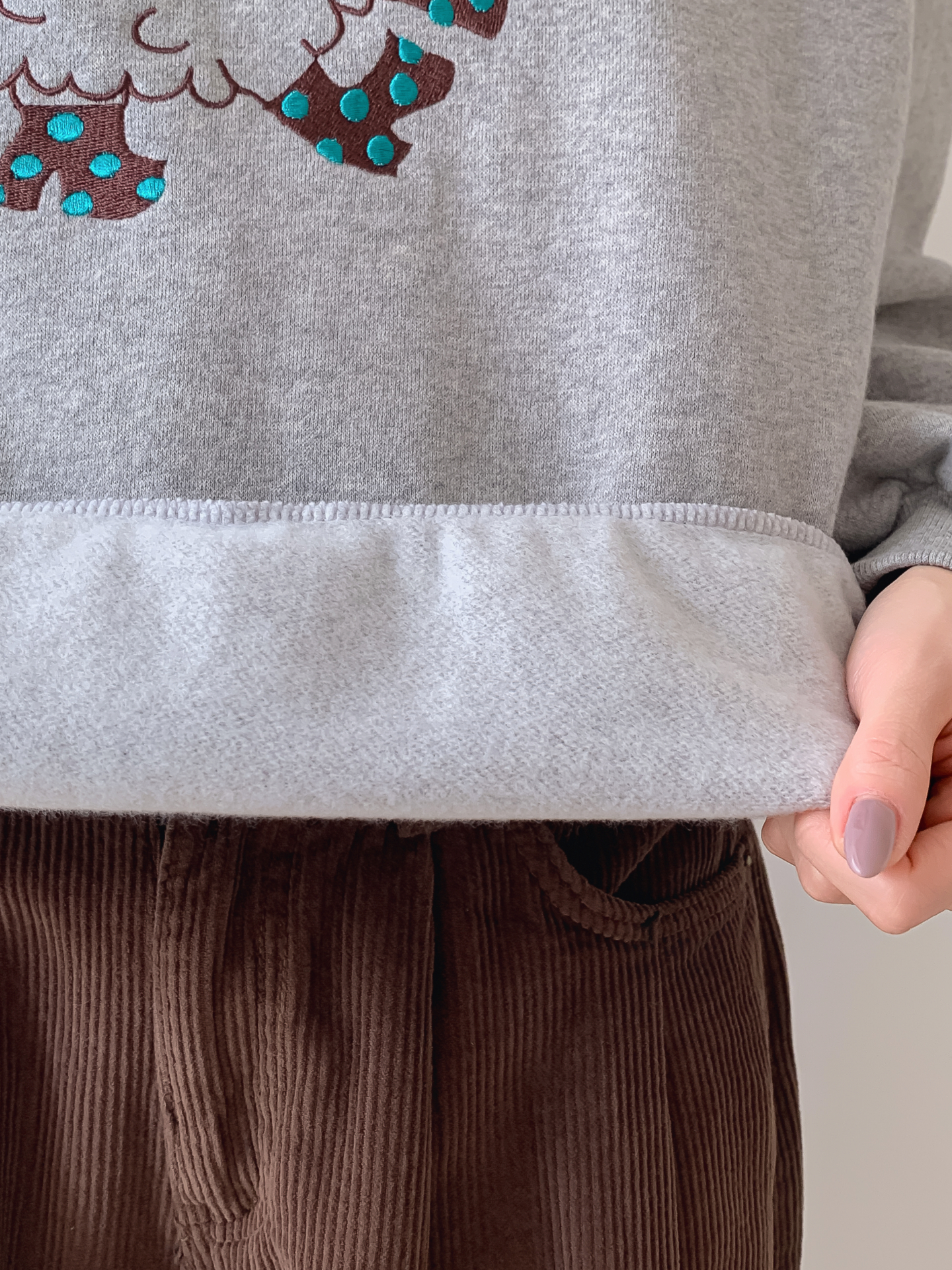 裏起毛ラウンドネック刺繍スウェット | 詳細画像13