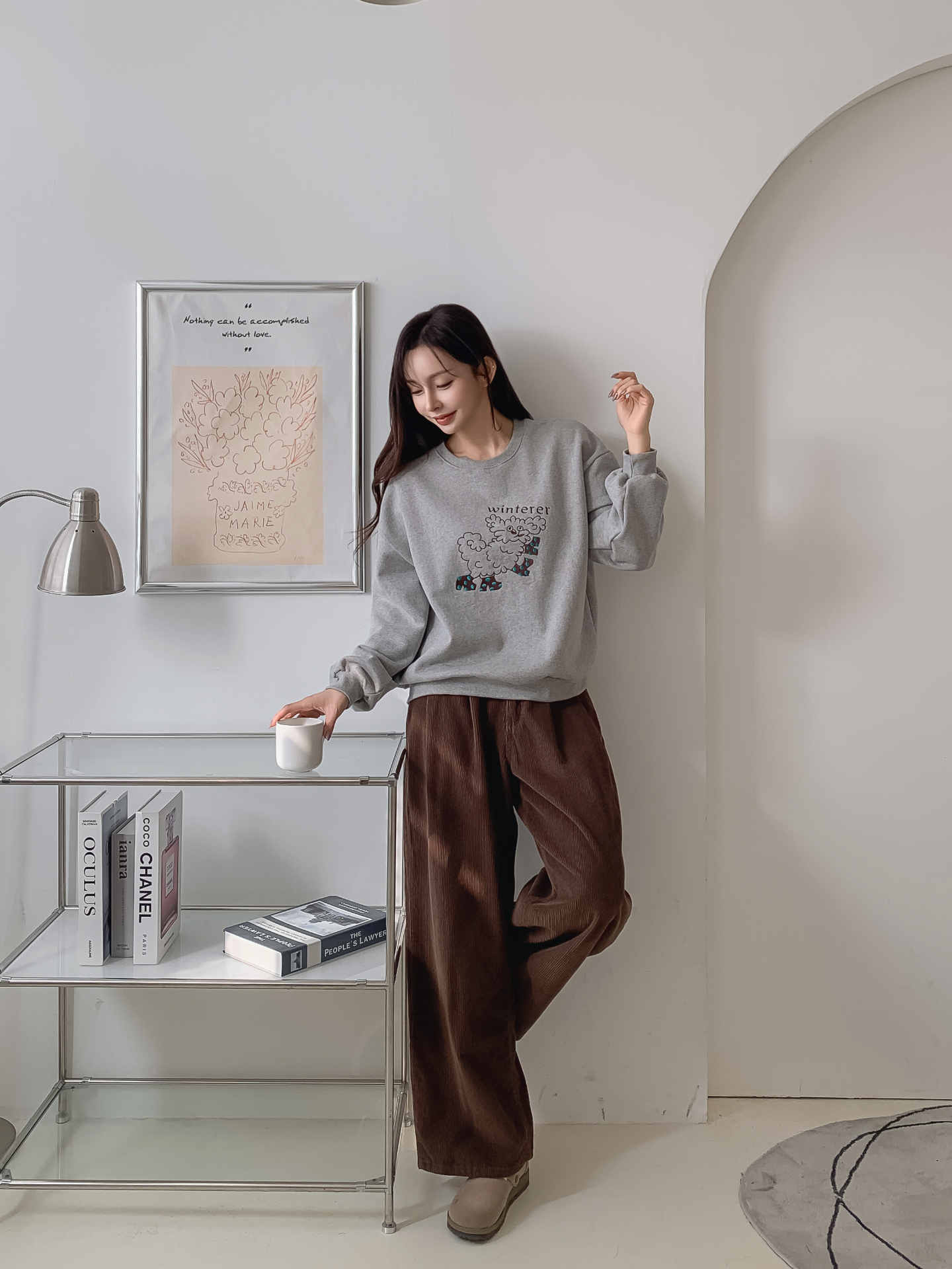 裏起毛ラウンドネック刺繍スウェット | 詳細画像15