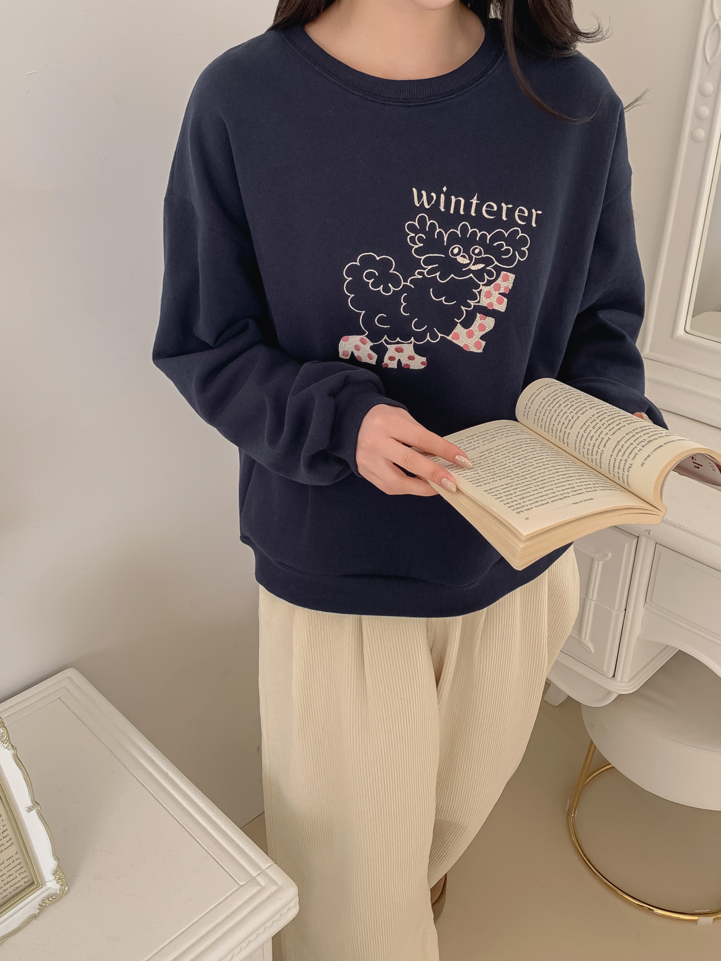 裏起毛ラウンドネック刺繍スウェット | 詳細画像25