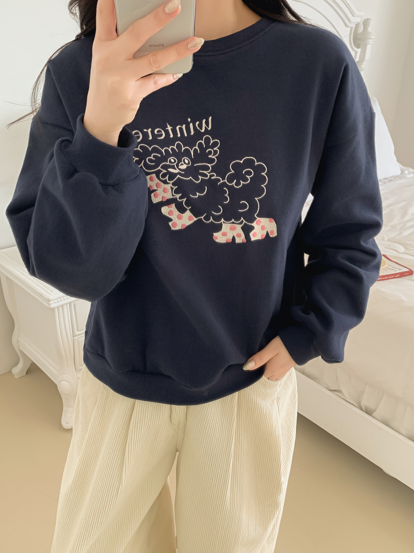 裏起毛ラウンドネック刺繍スウェット | 詳細画像30