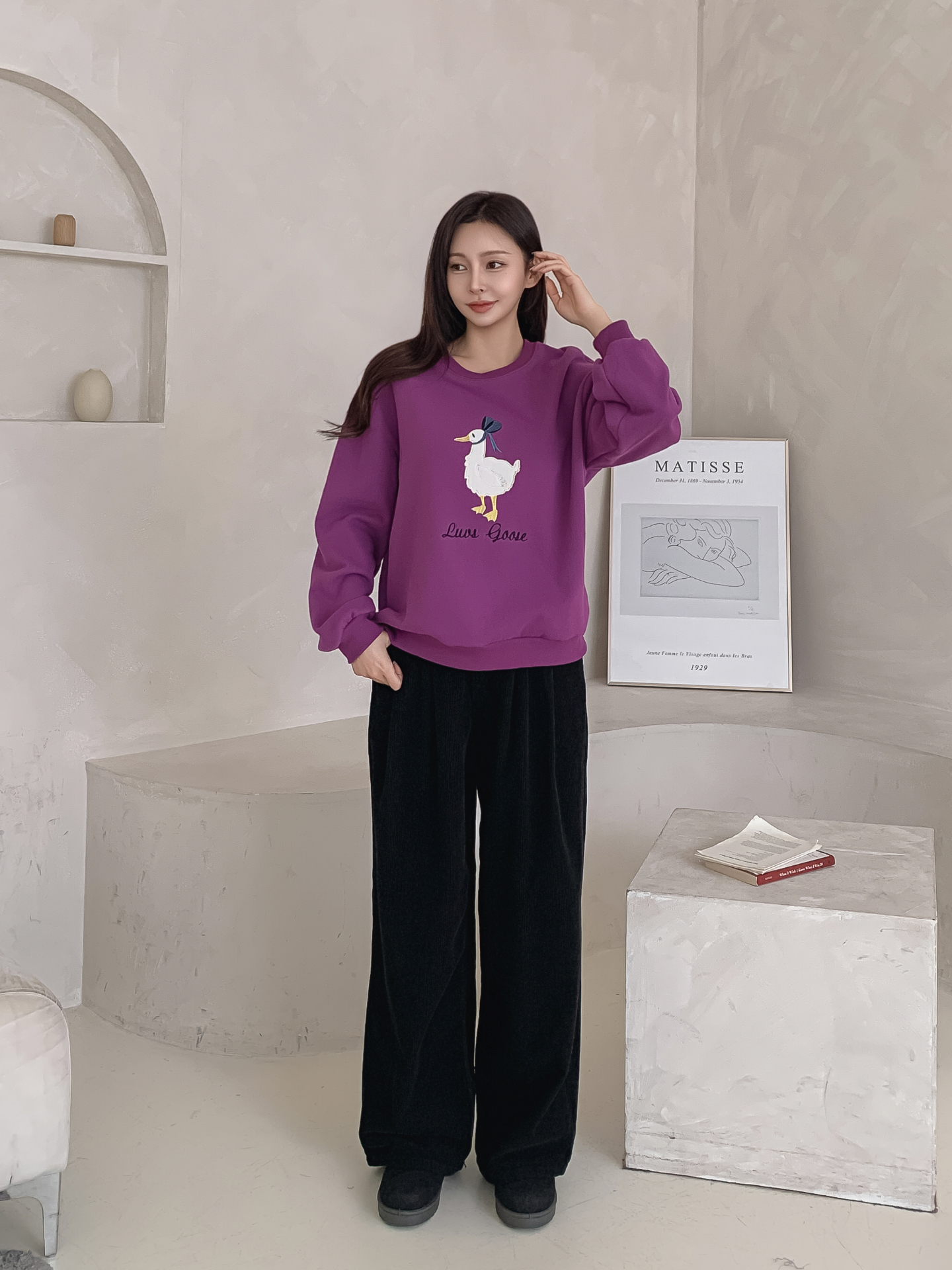 裏起毛ラウンドネック刺繍スウェット | 詳細画像9