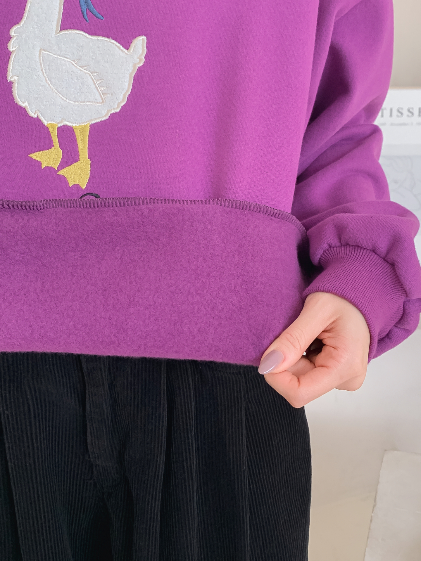 裏起毛ラウンドネック刺繍スウェット | 詳細画像12