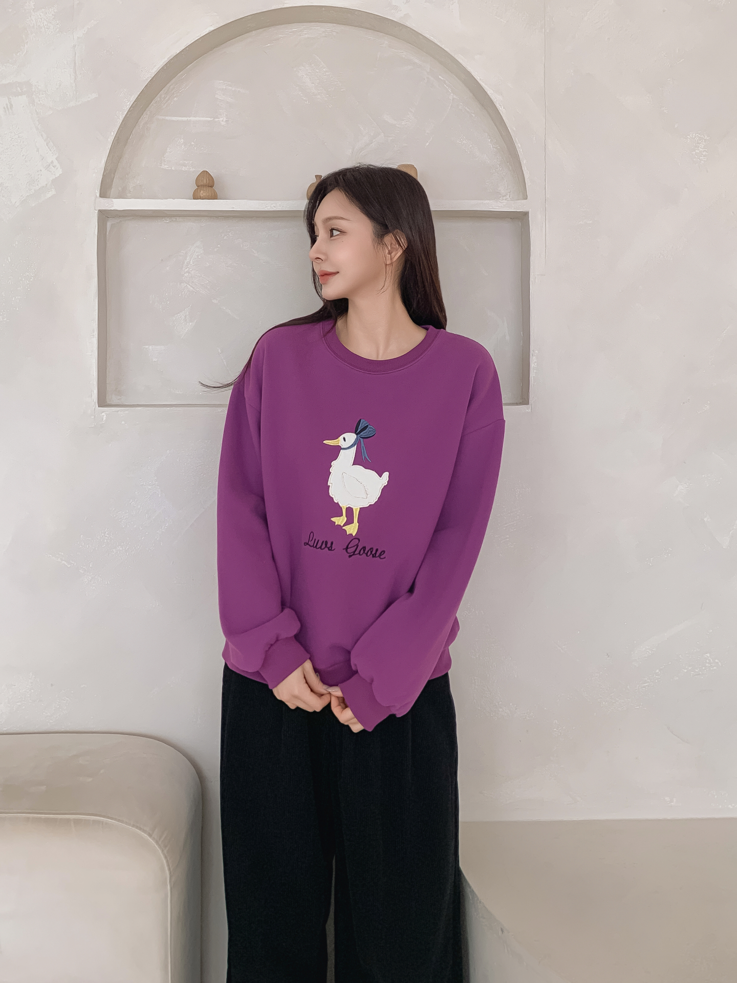 裏起毛ラウンドネック刺繍スウェット | 詳細画像14