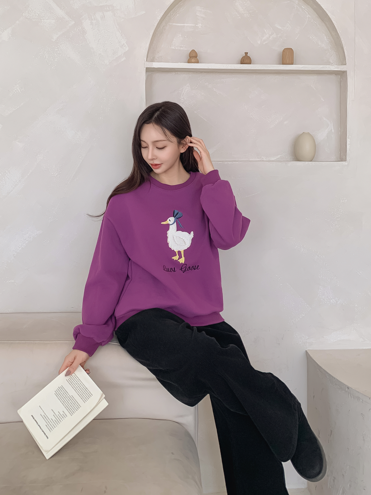 裏起毛ラウンドネック刺繍スウェット | 詳細画像15