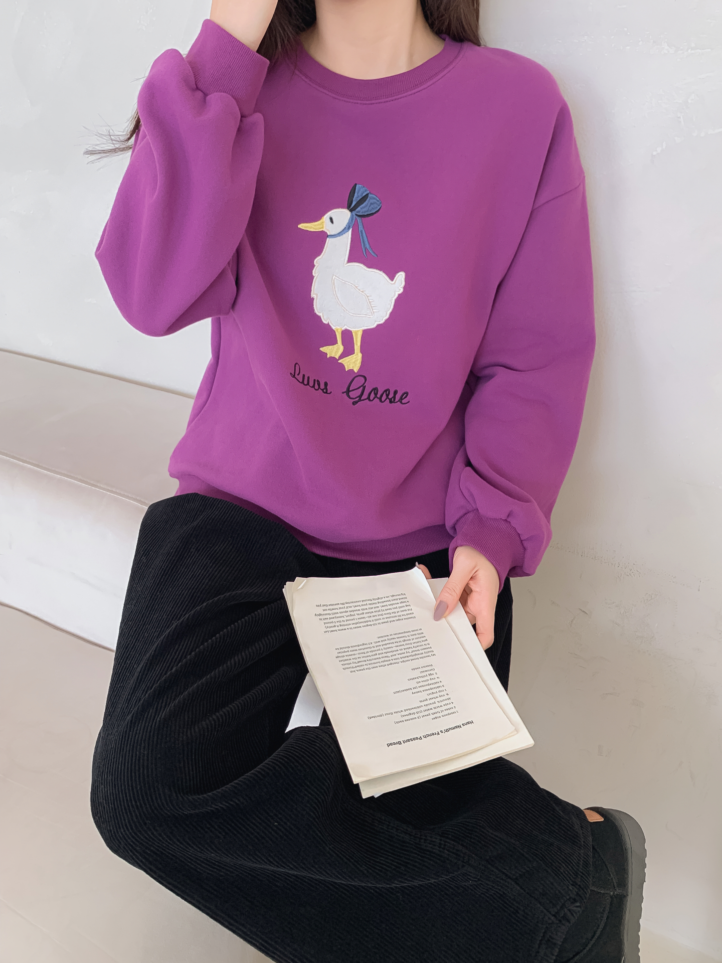 裏起毛ラウンドネック刺繍スウェット | 詳細画像16