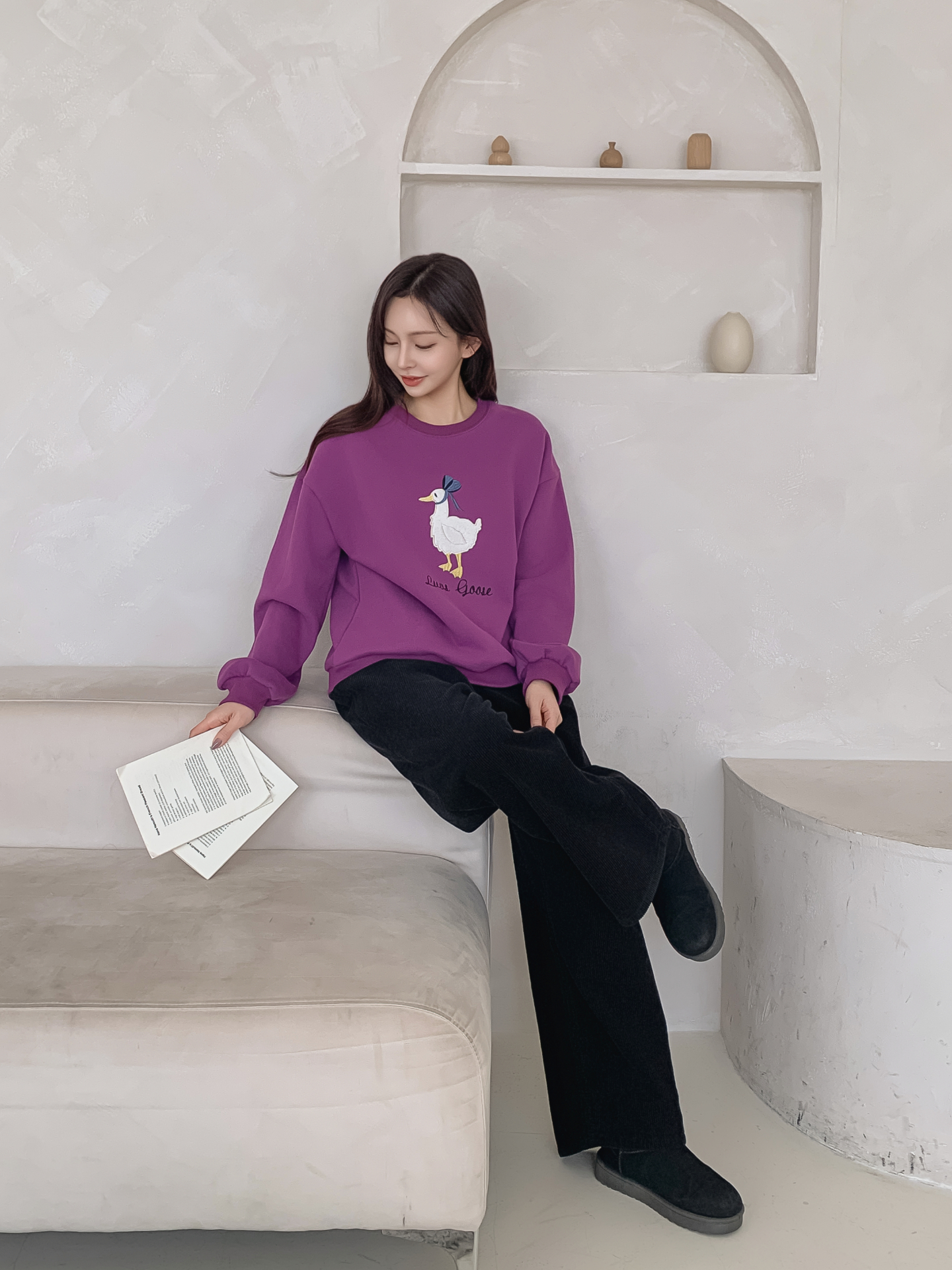 裏起毛ラウンドネック刺繍スウェット | 詳細画像17