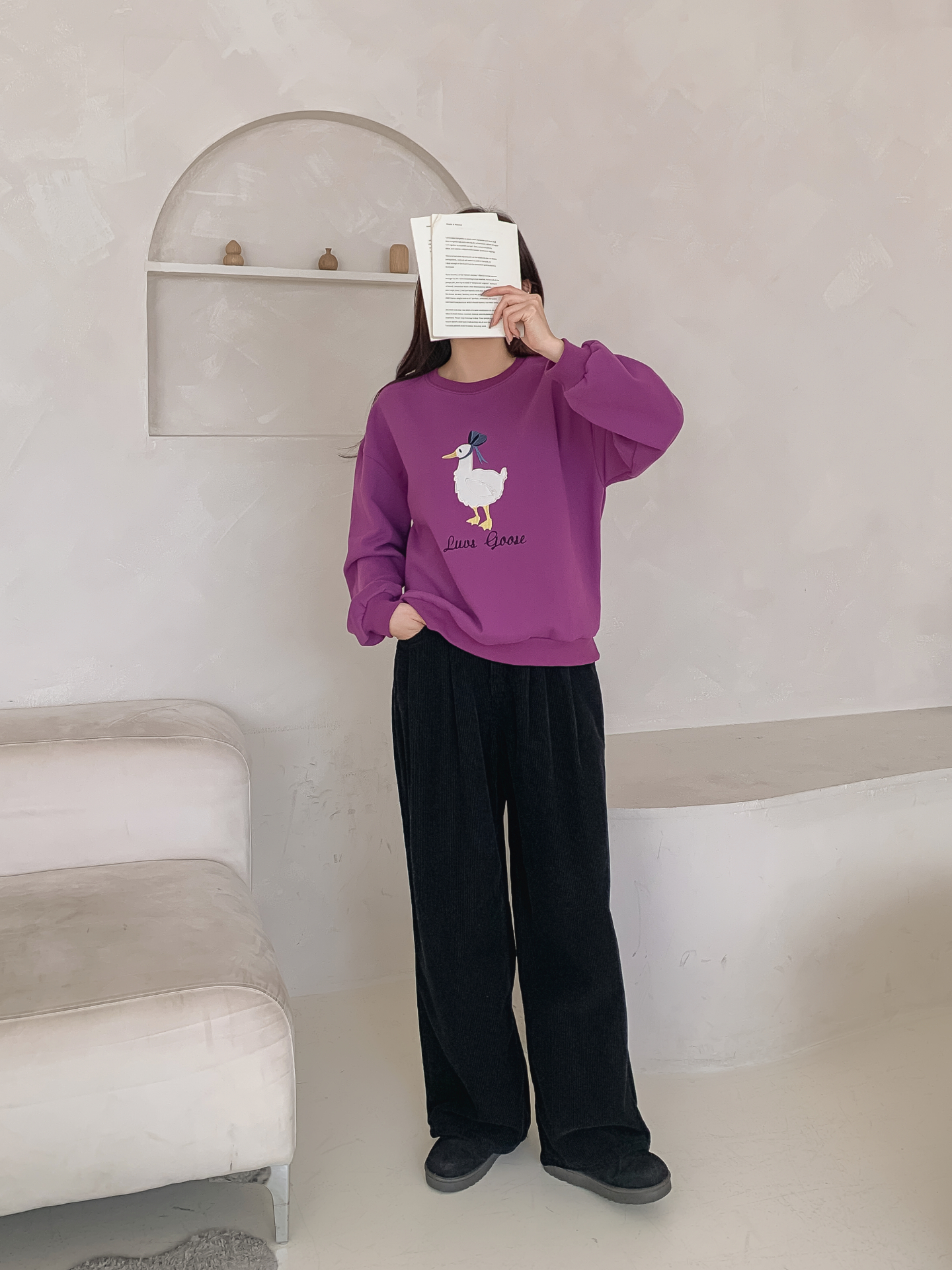 裏起毛ラウンドネック刺繍スウェット | 詳細画像18