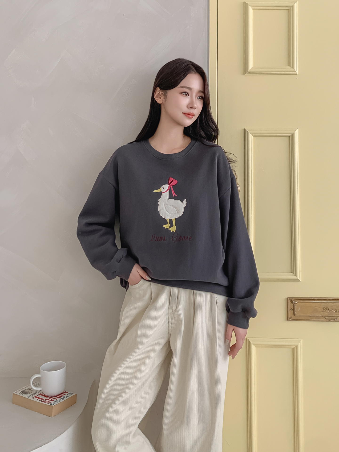 裏起毛ラウンドネック刺繍スウェット | 詳細画像23