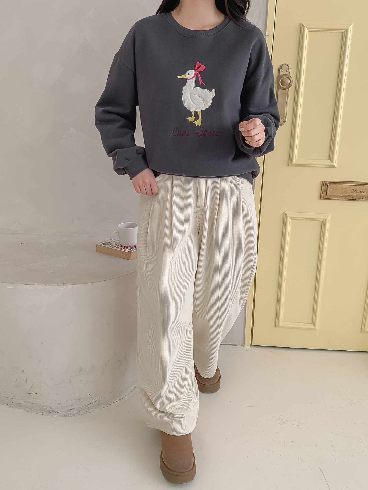 裏起毛ラウンドネック刺繍スウェット | 詳細画像24