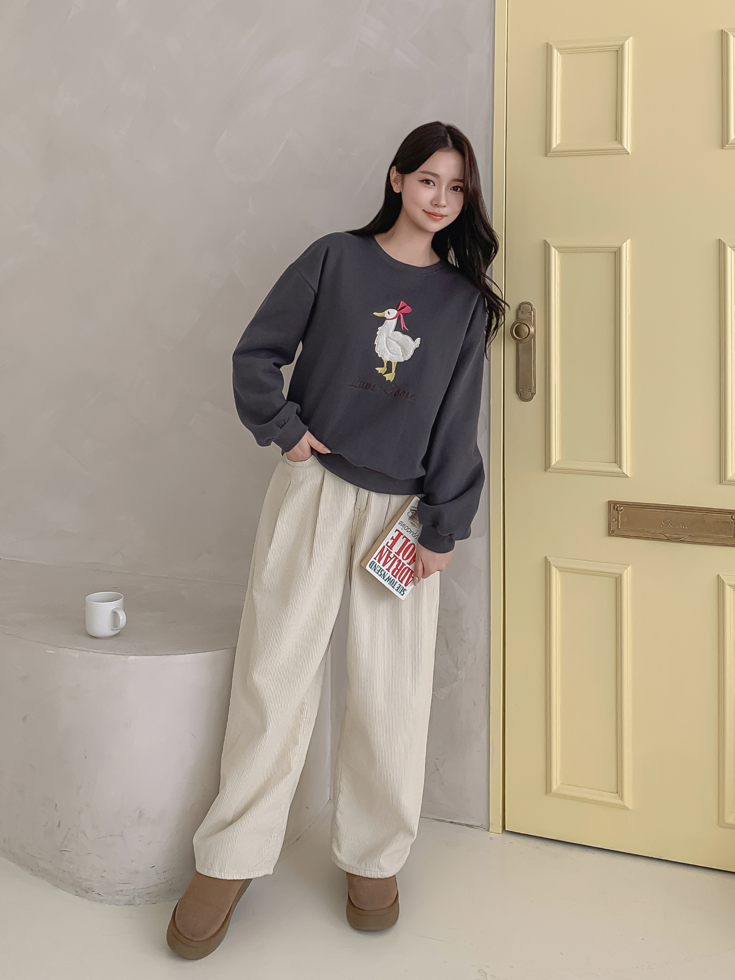 裏起毛ラウンドネック刺繍スウェット | 詳細画像31