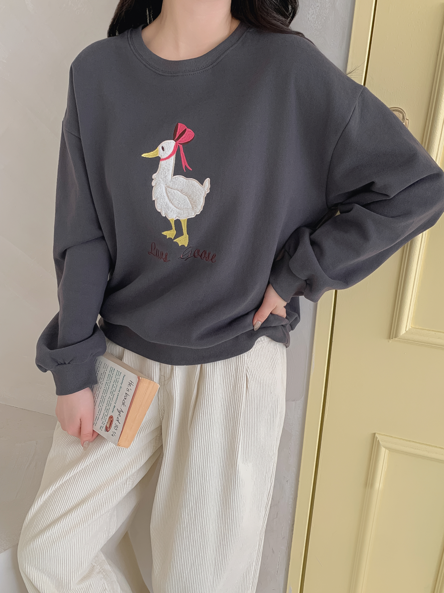 裏起毛ラウンドネック刺繍スウェット | 詳細画像32