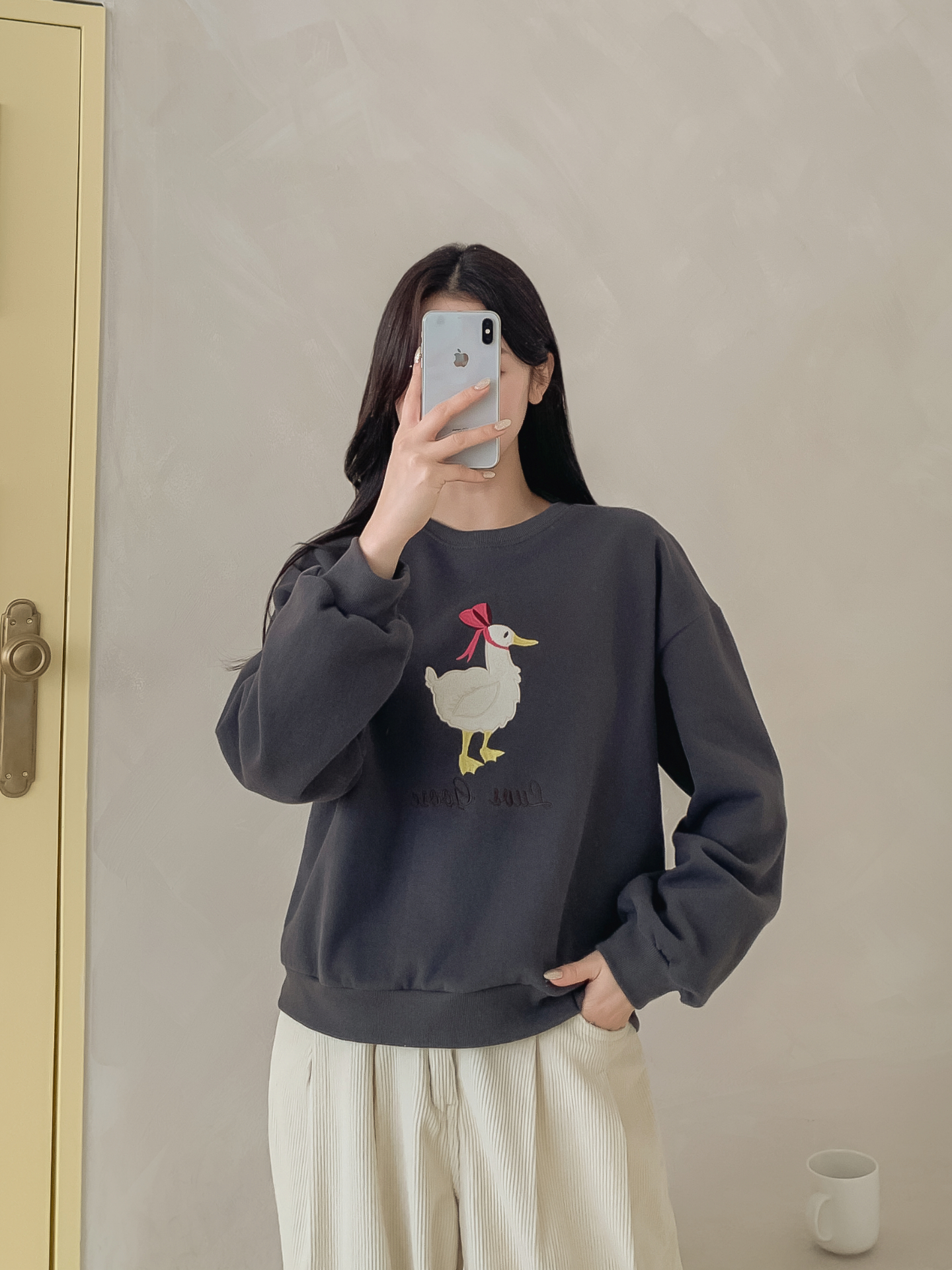 裏起毛ラウンドネック刺繍スウェット | 詳細画像33