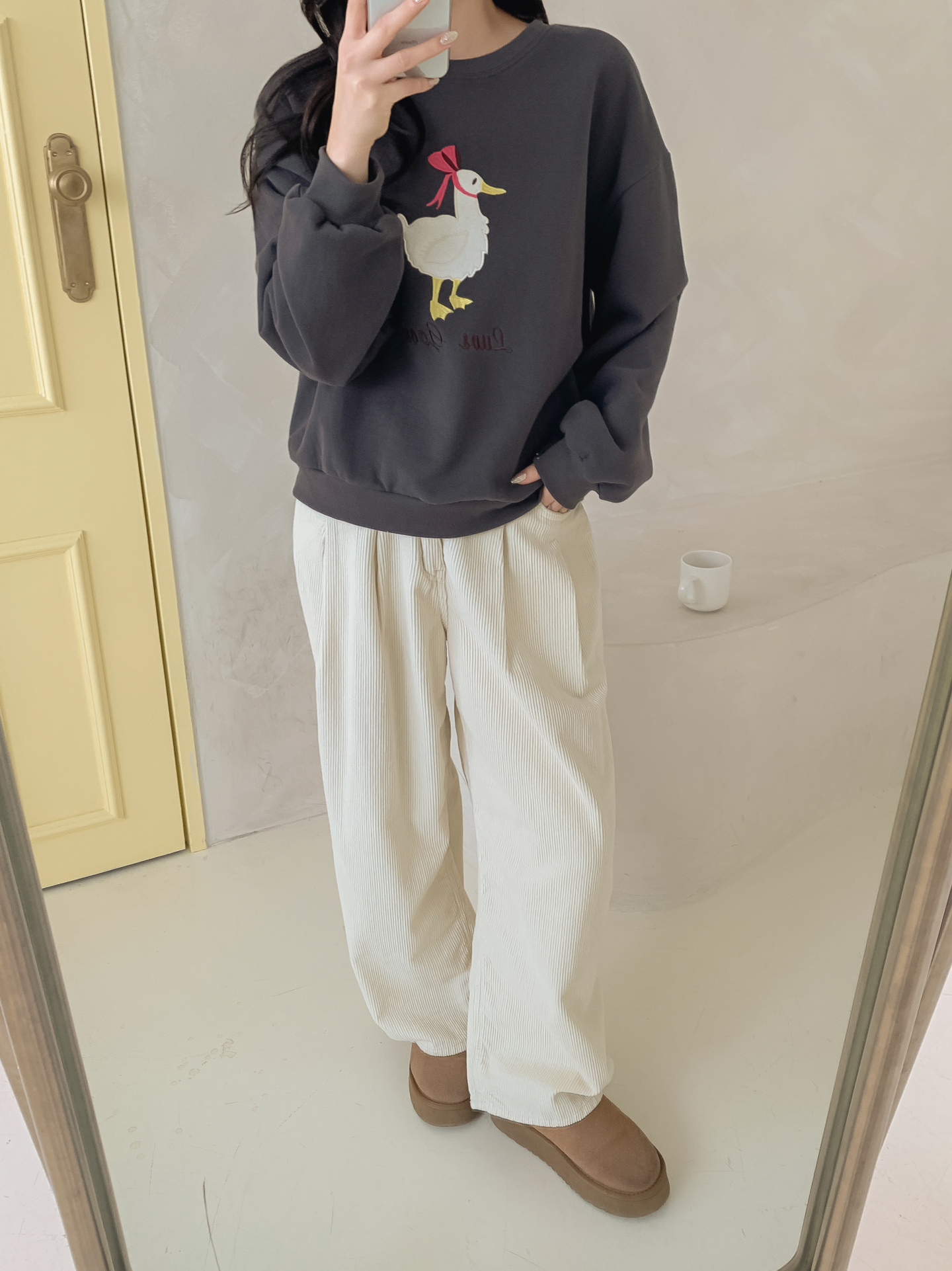 裏起毛ラウンドネック刺繍スウェット | 詳細画像34