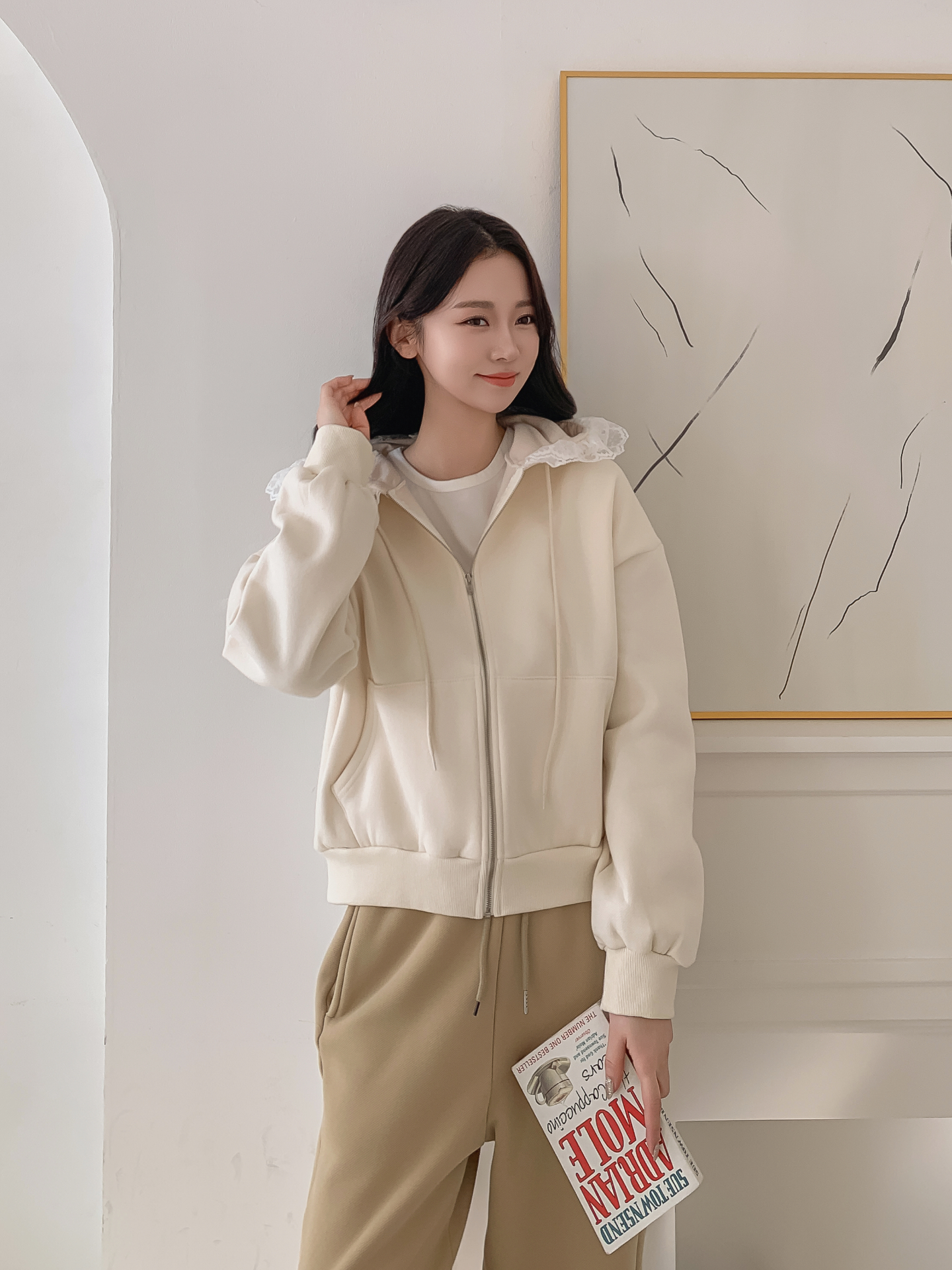 裏起毛フードレースジップパーカー | 詳細画像13