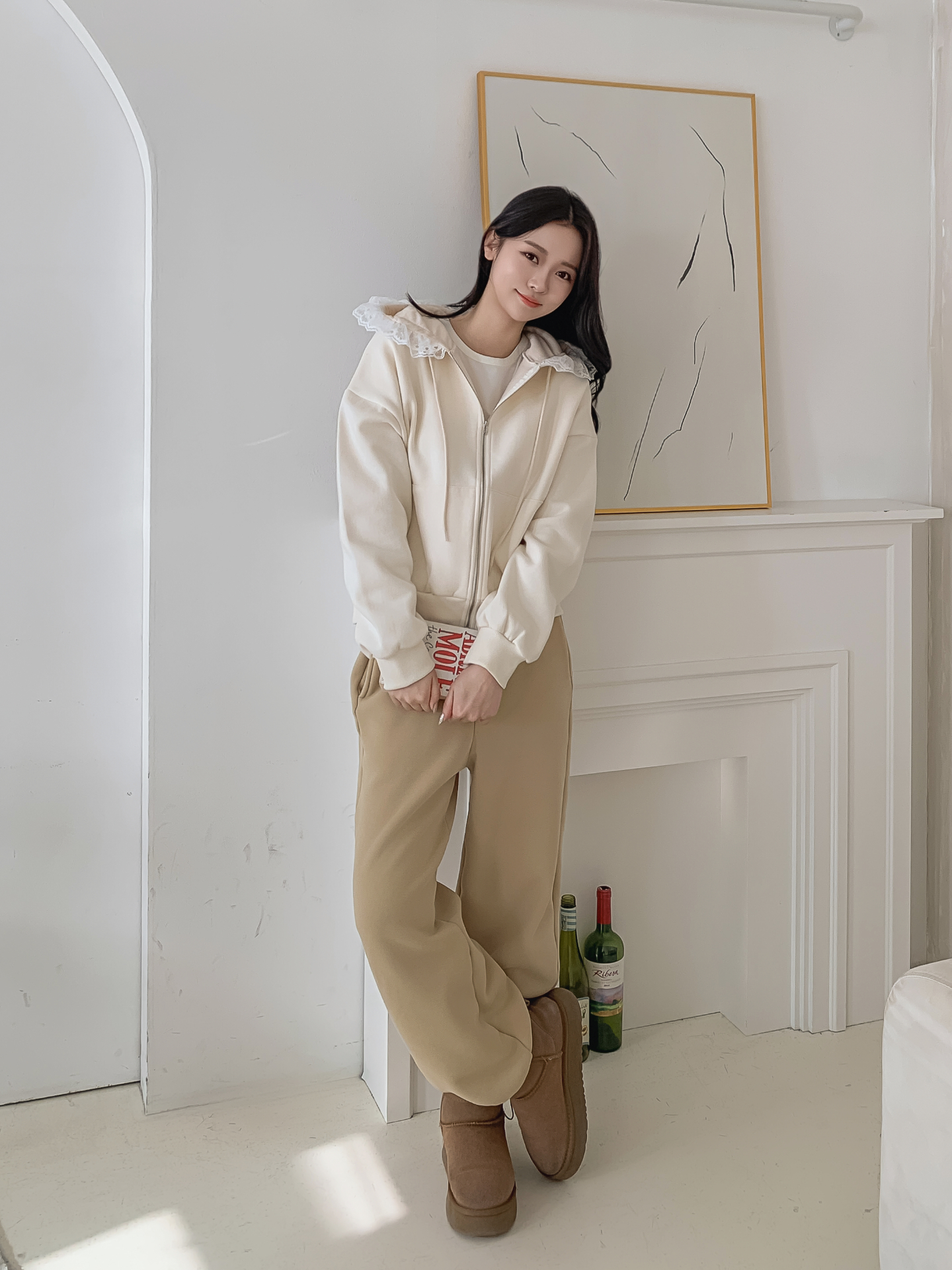 裏起毛フードレースジップパーカー | 詳細画像4