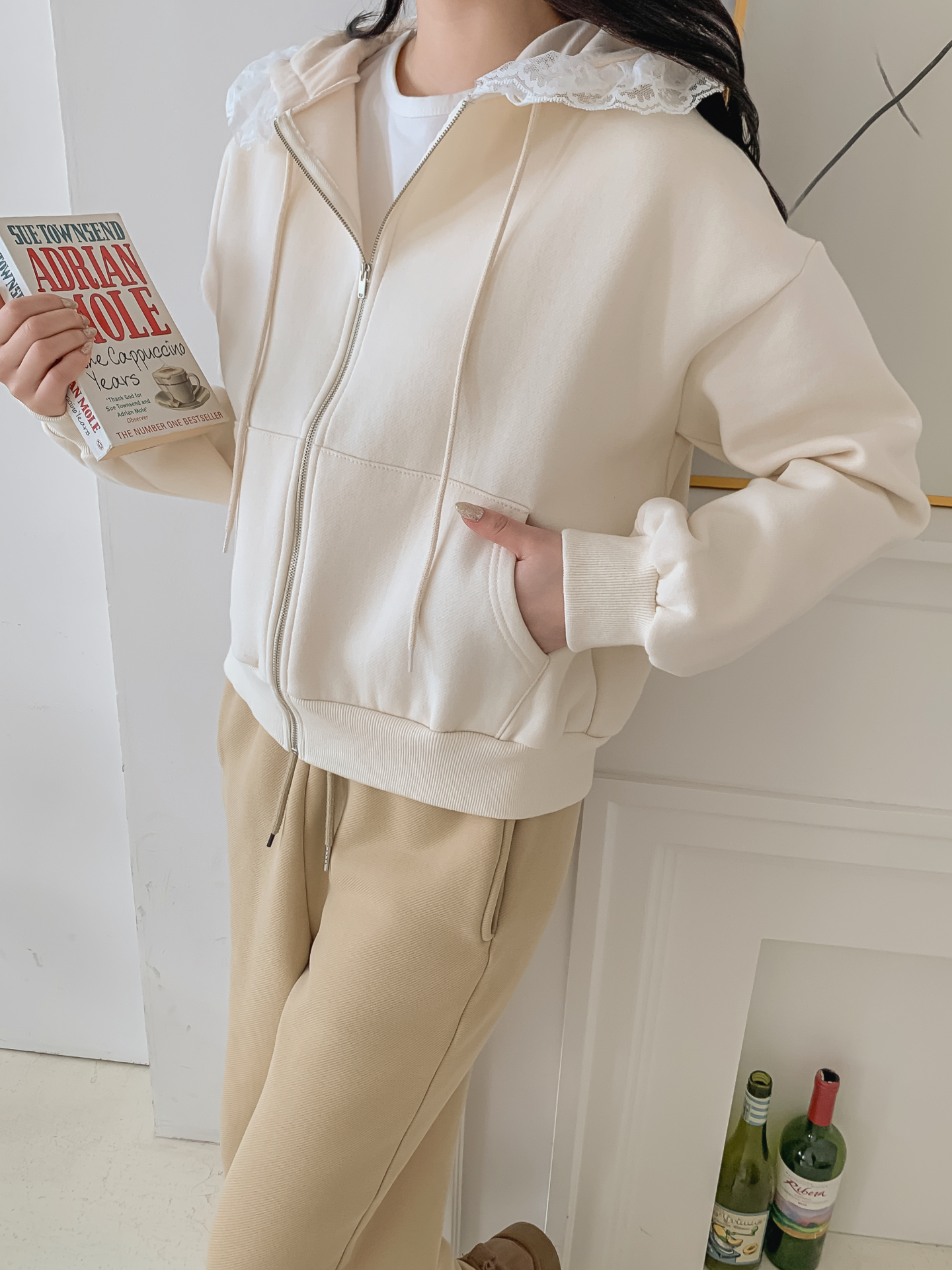 裏起毛フードレースジップパーカー | 詳細画像14