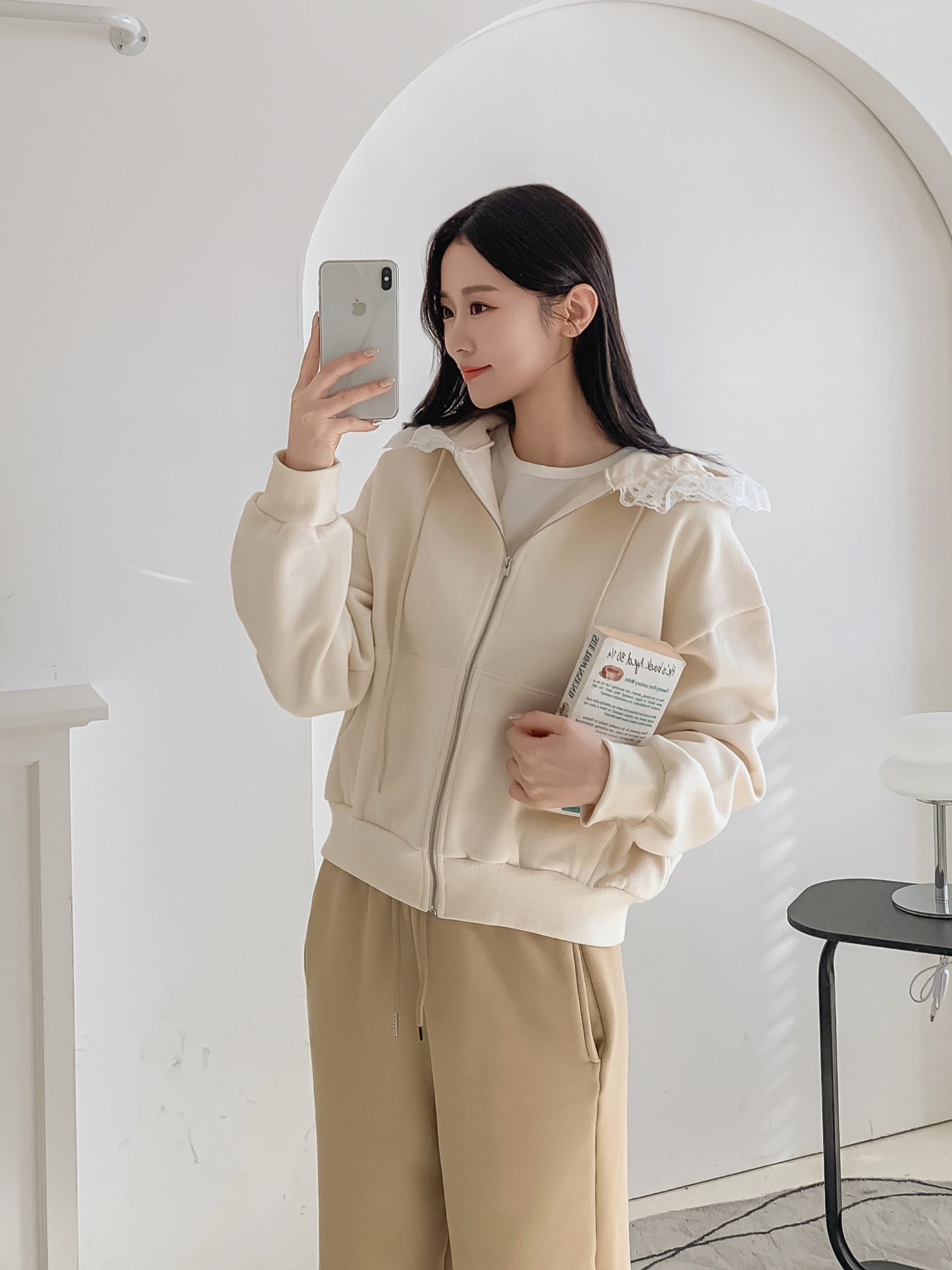 裏起毛フードレースジップパーカー | 詳細画像15