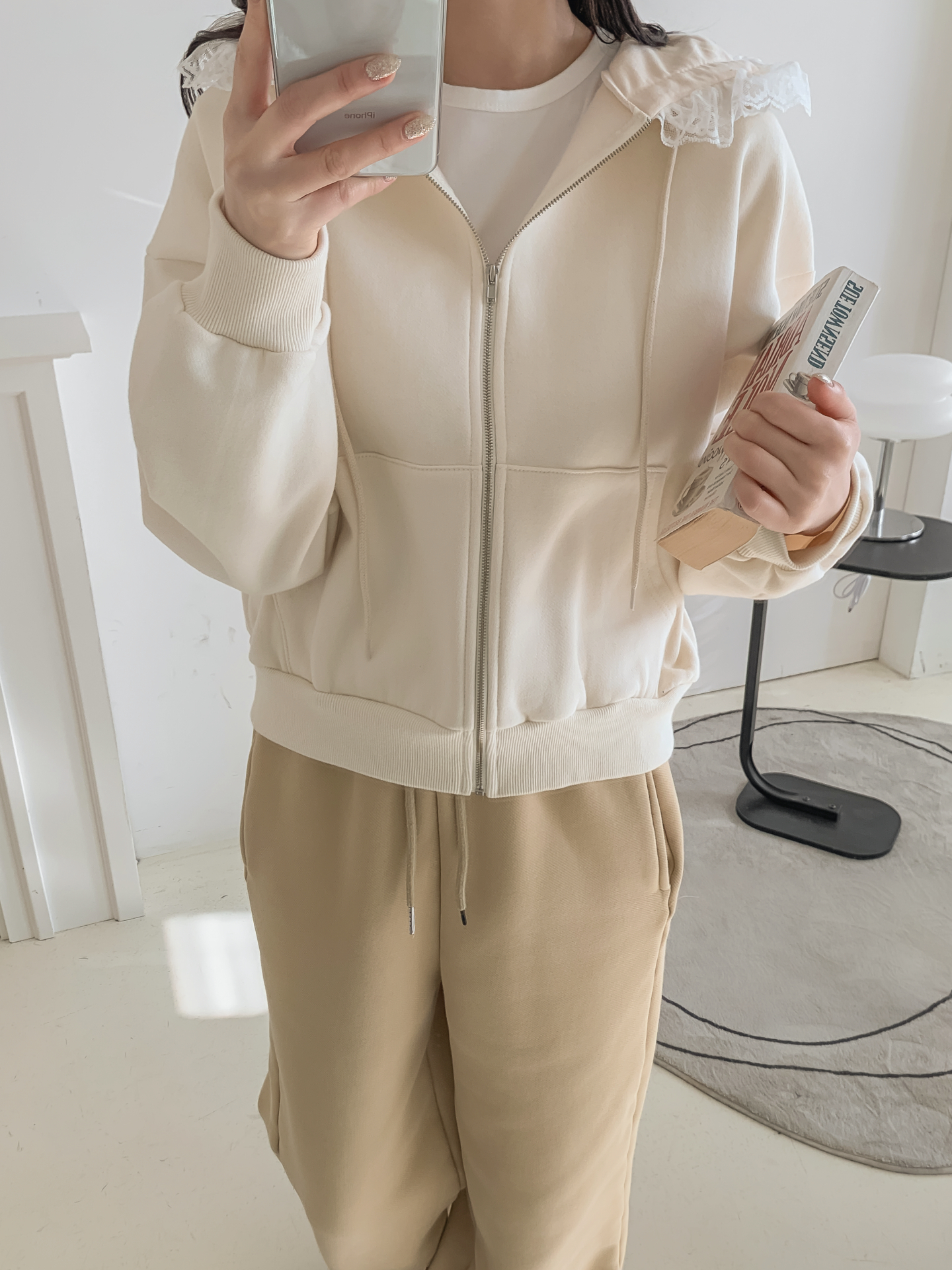 裏起毛フードレースジップパーカー | 詳細画像16