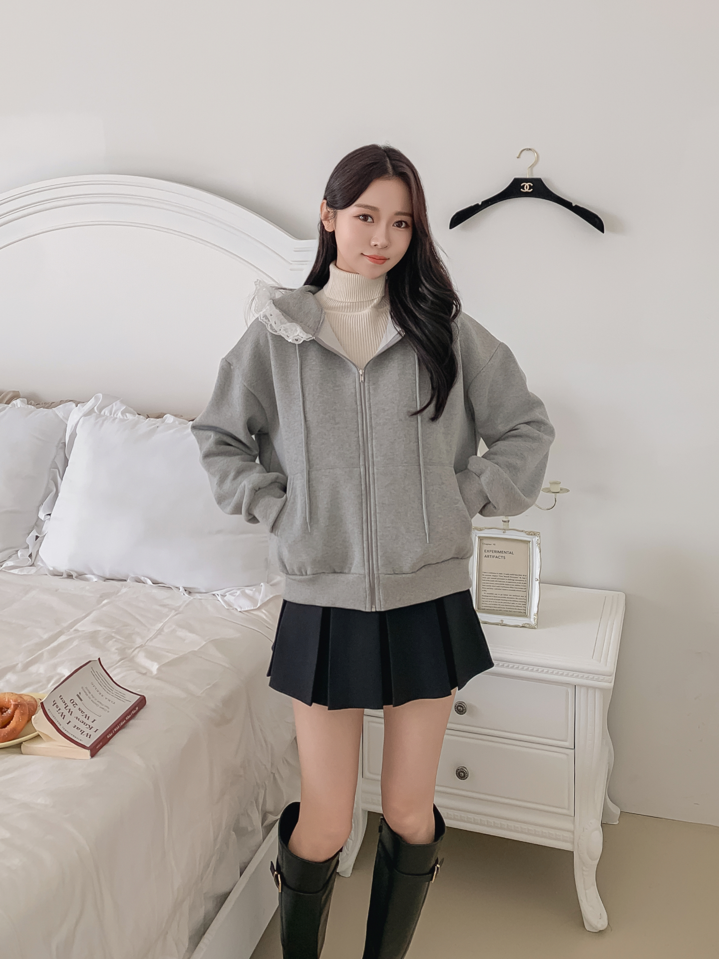 裏起毛フードレースジップパーカー | 詳細画像19