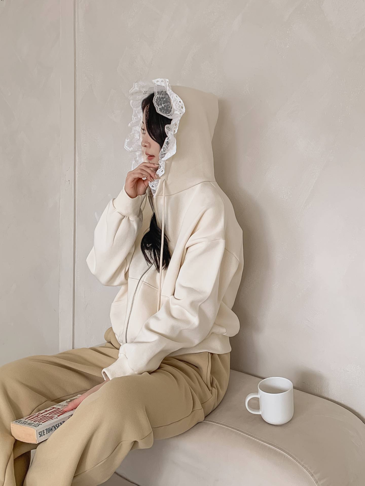 裏起毛フードレースジップパーカー | 詳細画像10