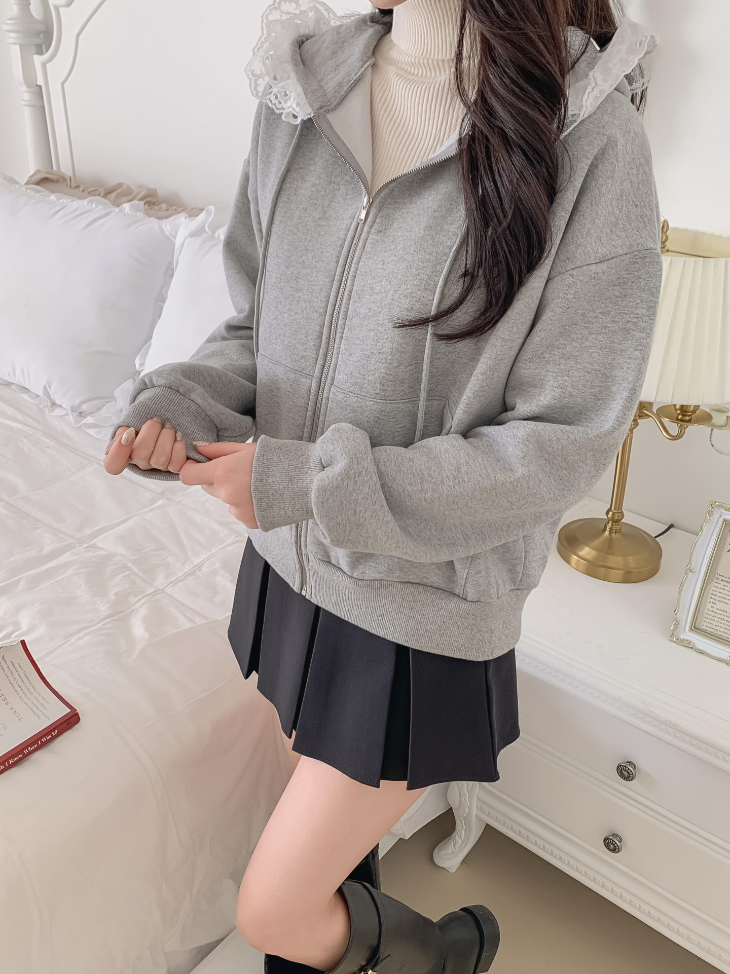 裏起毛フードレースジップパーカー | 詳細画像21