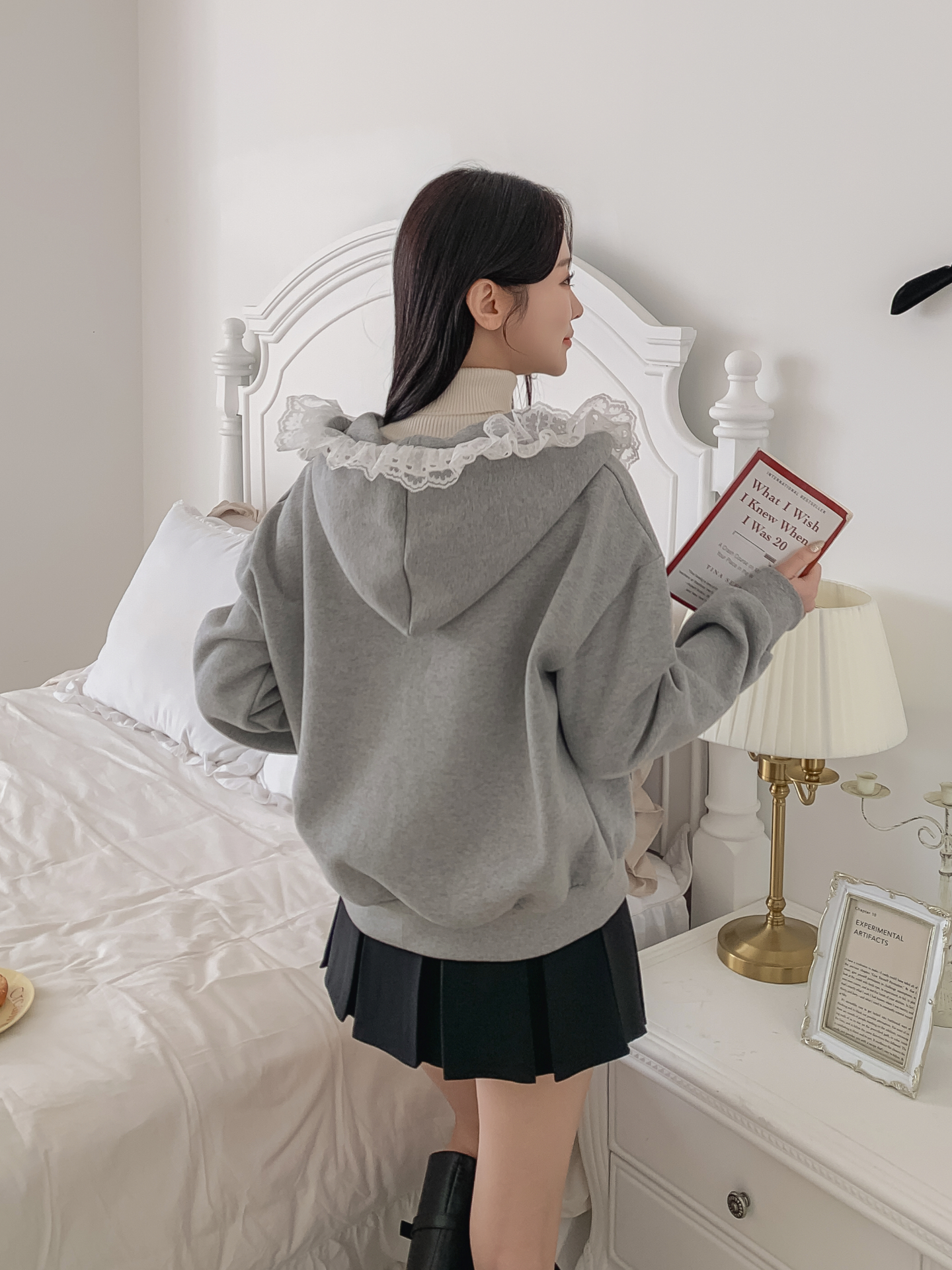 裏起毛フードレースジップパーカー | 詳細画像23