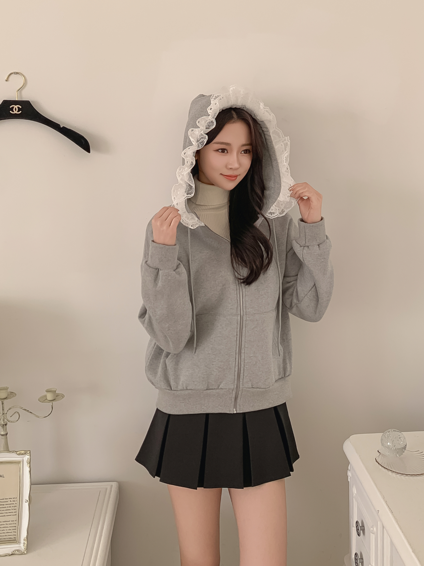 裏起毛フードレースジップパーカー | 詳細画像17