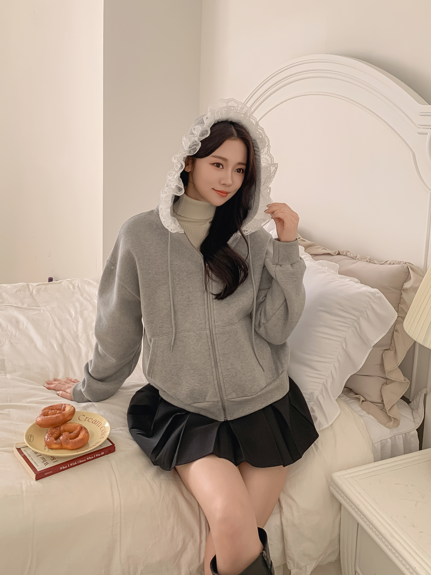 裏起毛フードレースジップパーカー | 詳細画像18