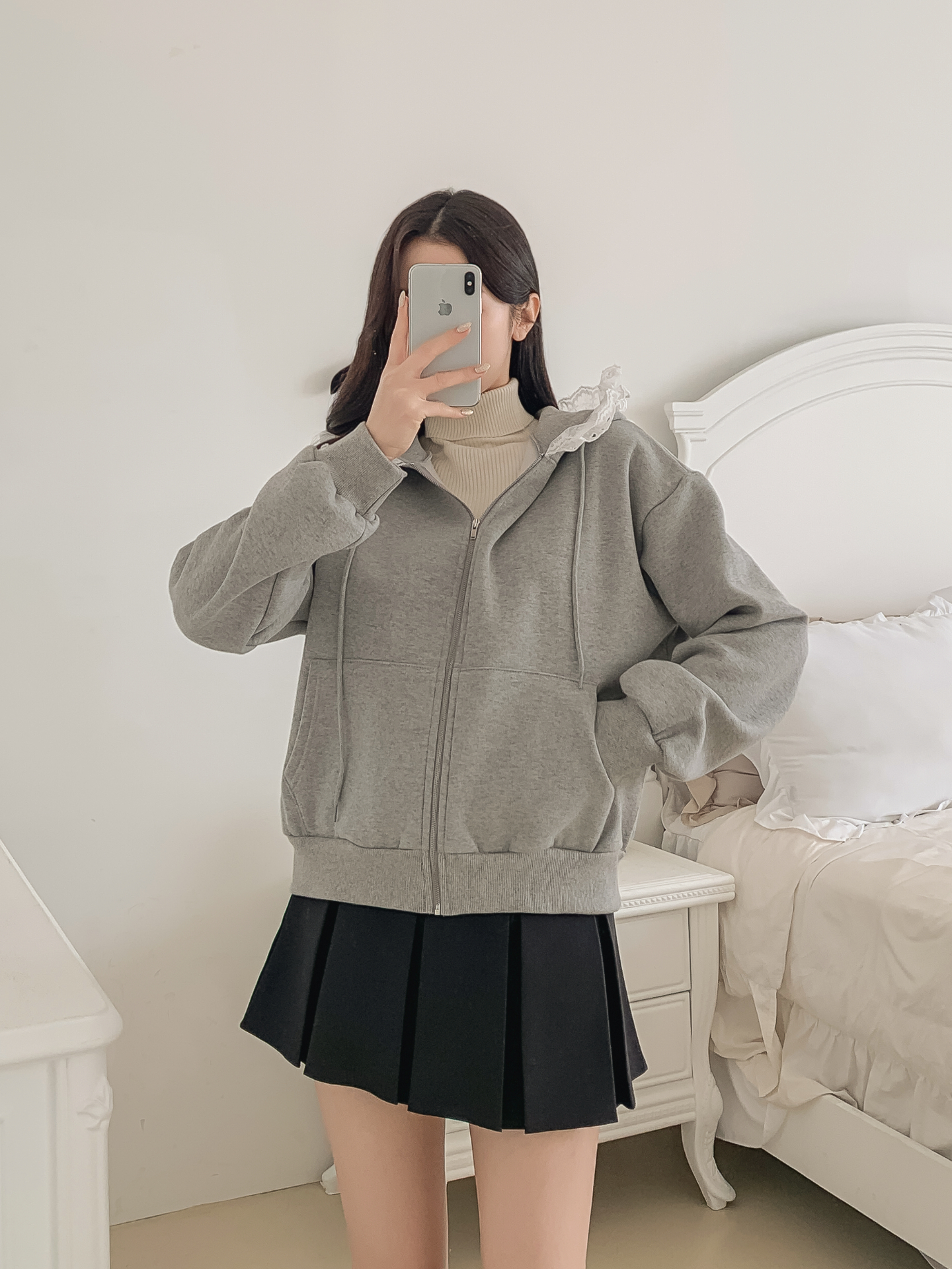 裏起毛フードレースジップパーカー | 詳細画像32