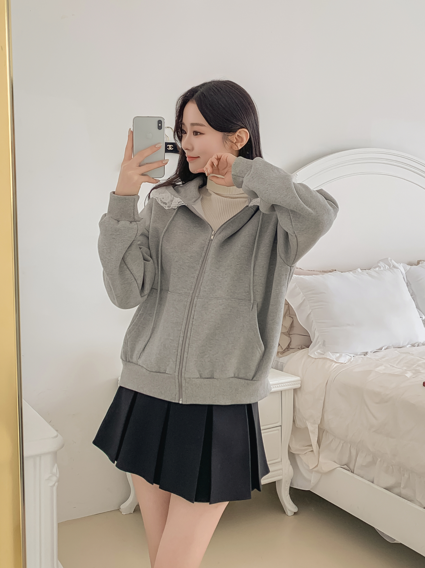 裏起毛フードレースジップパーカー | 詳細画像33